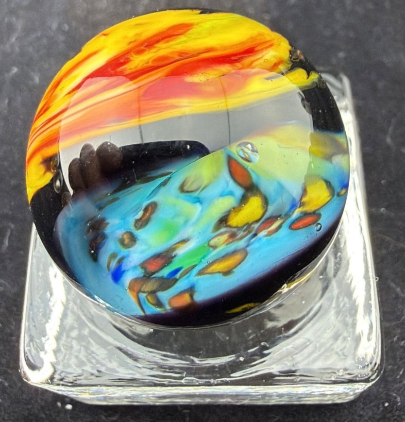 Steve Willis 2006 Handmade Lampwork Art Glass Marble 1.07″ Near Mint Signed W6