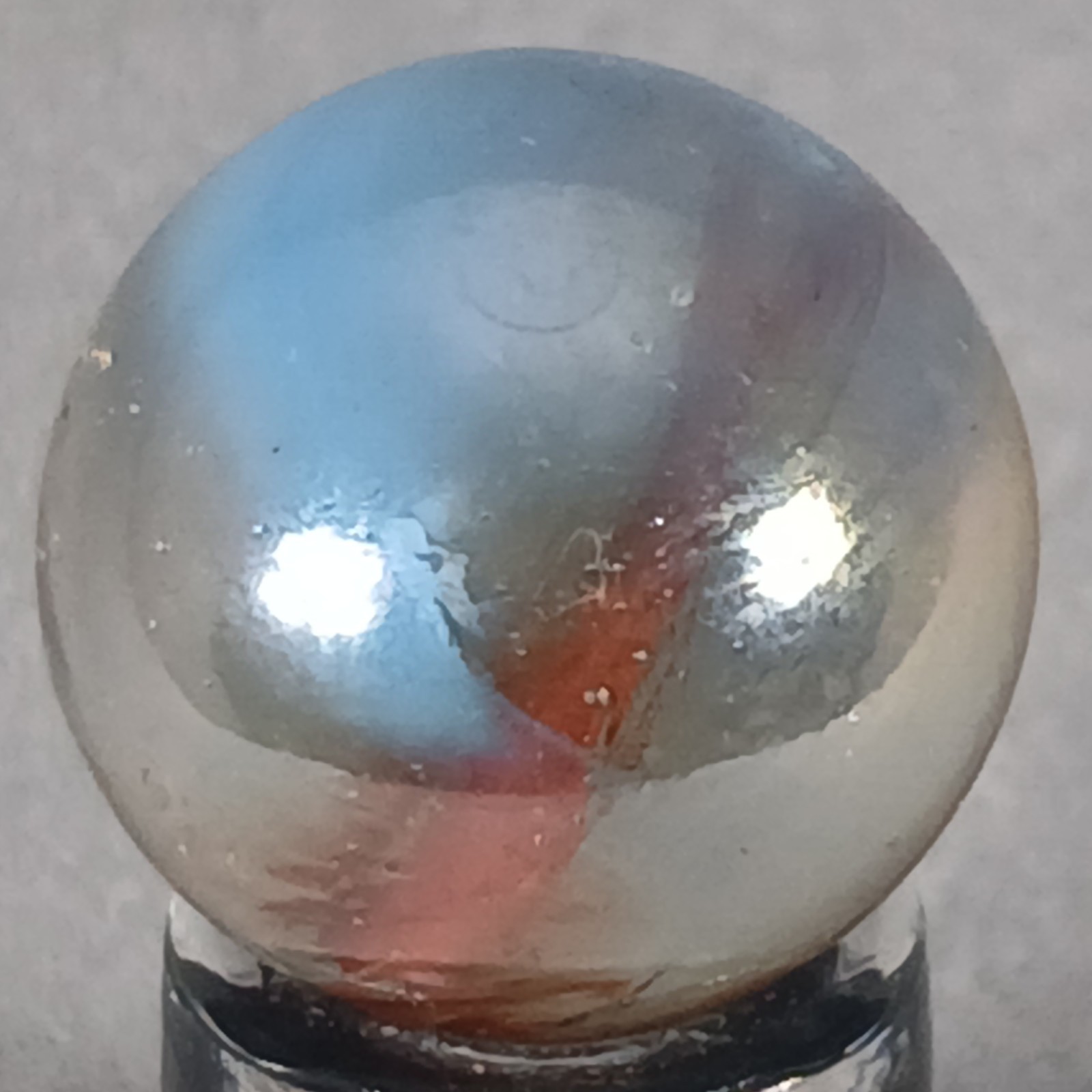 Vintage Iridescent Patch And Ribbon Marble .62 Inches Near-Mint Condition