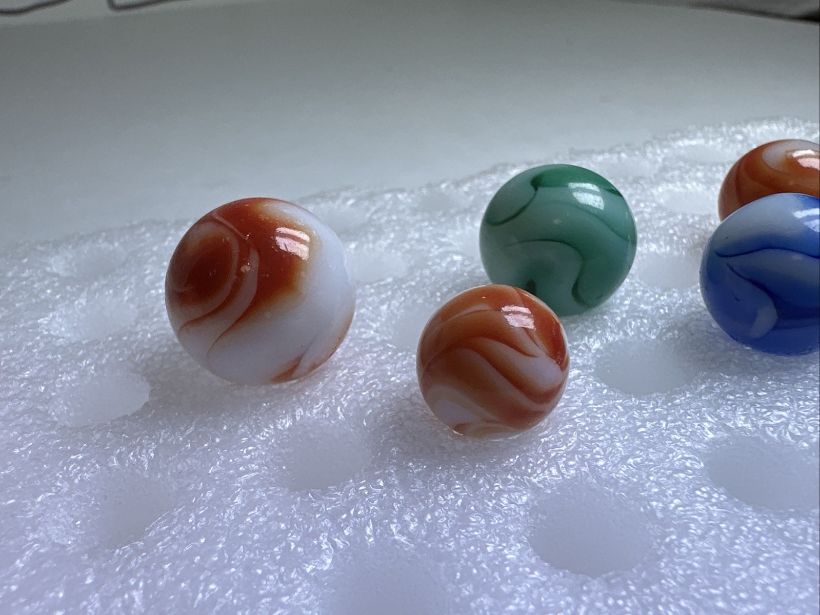 350 Lot Of 6 Vintage Alley Agate Swirl Marbles! .535-.735”