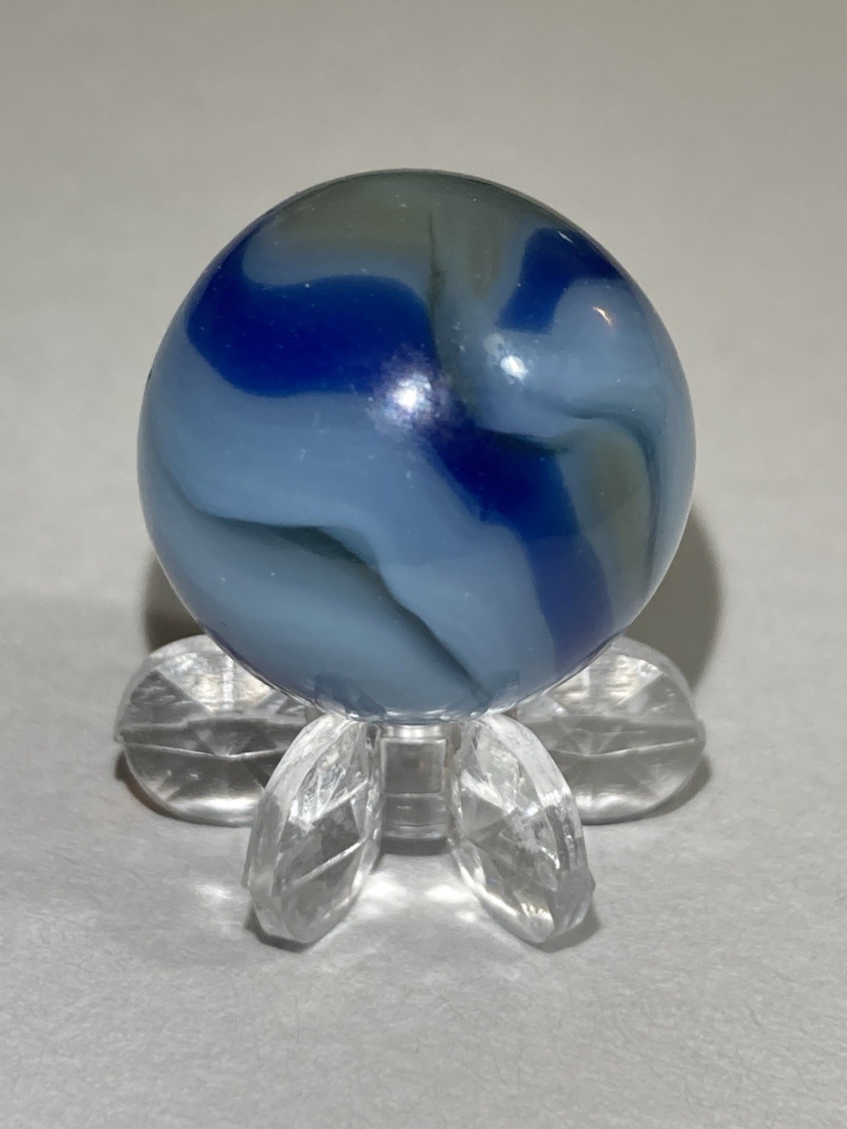 Marbles: Ravenswood Novelty Works Transparent Grayish Light/Dark Blue SWIRLS