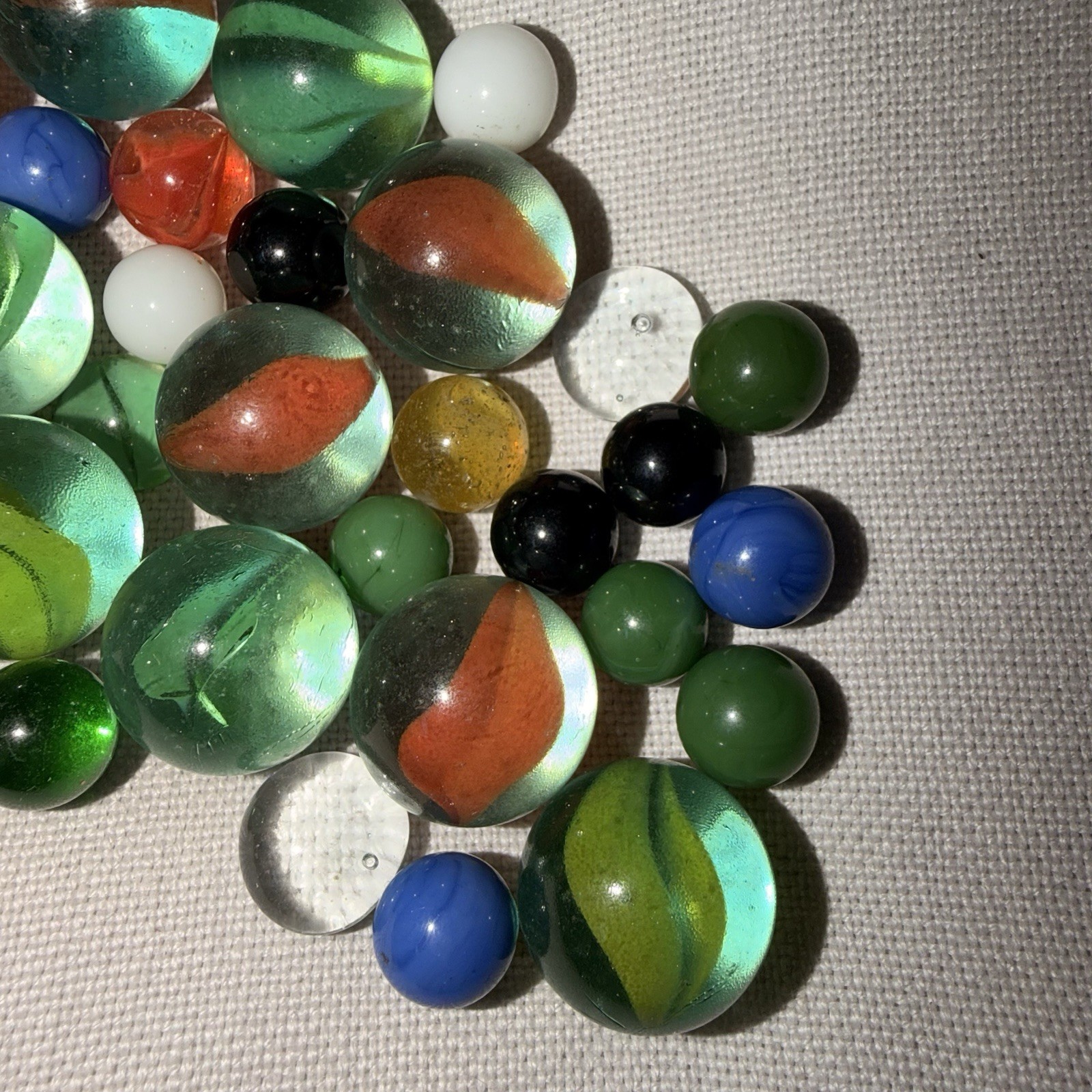 Vtg Imperial Champion Marbles Glass Swirl Mix Lot – Shooters Included