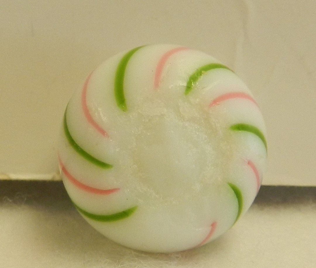 #20700m Vintage German Handmade Clambroth Marble With 2 Different Colored Lines