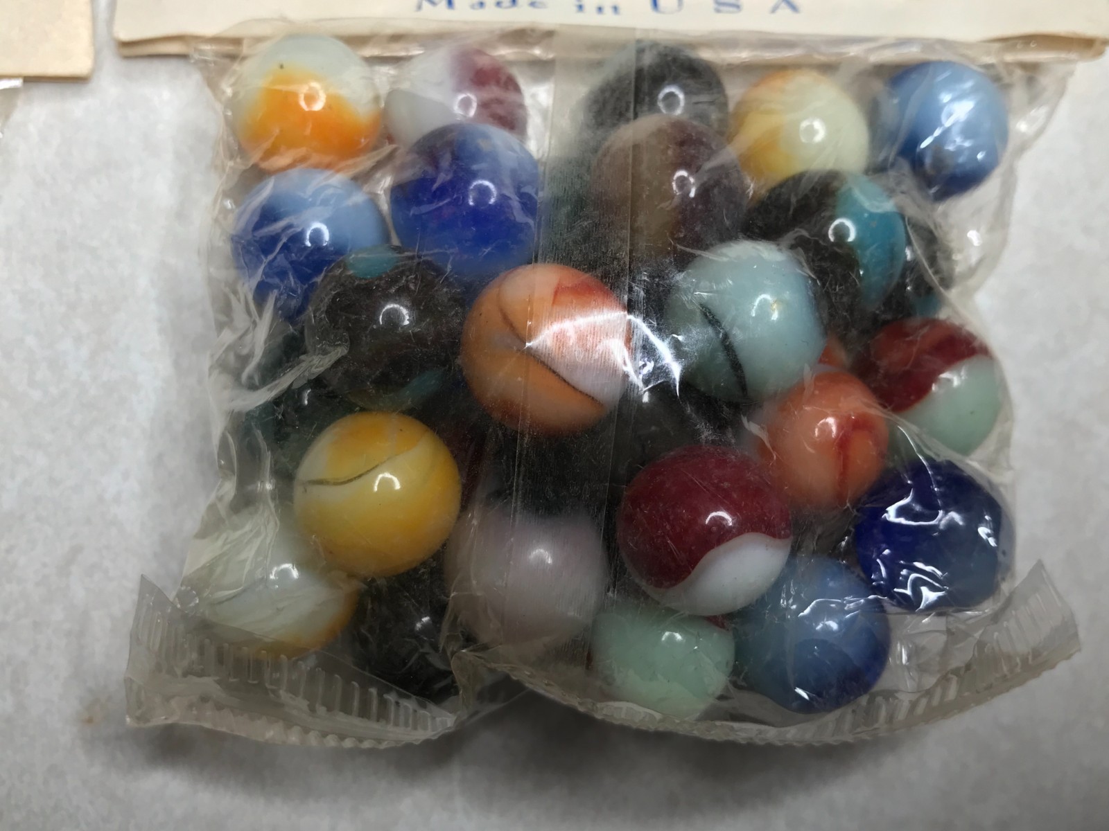 2 Ives Mainline Marbles NOS Bag Toy Glass Lot Original Wrap ZA13 Reactive Glow