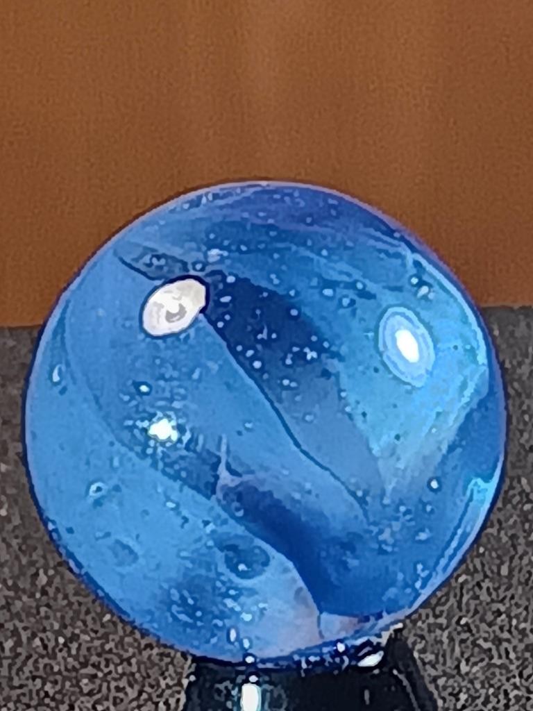 5/8″ Vitro Cornflower to Azure Blue Hybrid Cat’s Eye NM Serious Marble B243