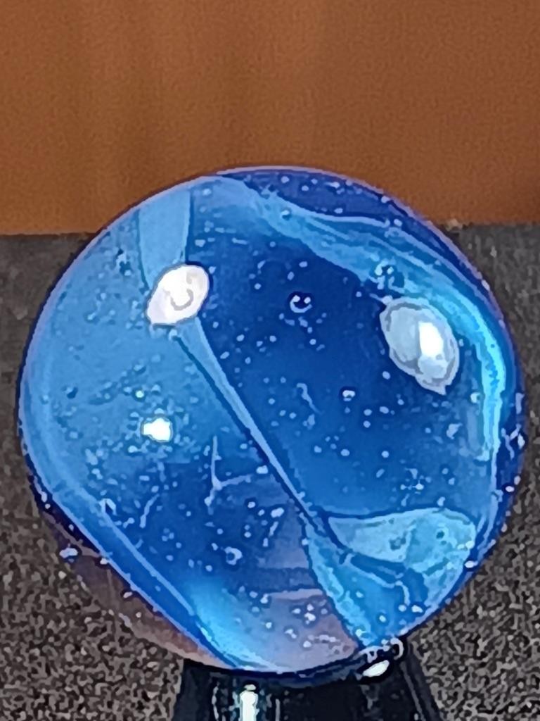 5/8″ Vitro Cornflower to Azure Blue Hybrid Cat’s Eye NM Serious Marble B243