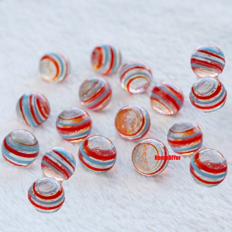 16mm Red Blue Glass Marble Balls for Kids Traditional Toys Game Party Decoration