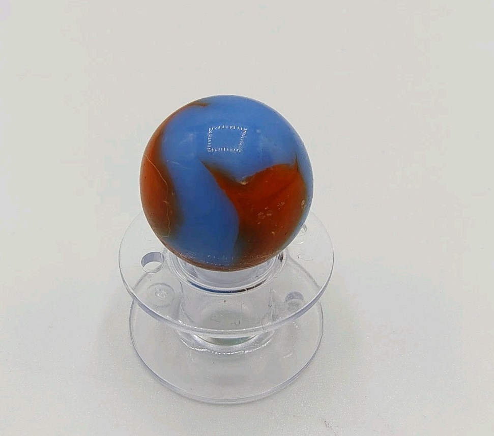 Awesome Vintage Alley Agate Swirl Blue and Orange .60″