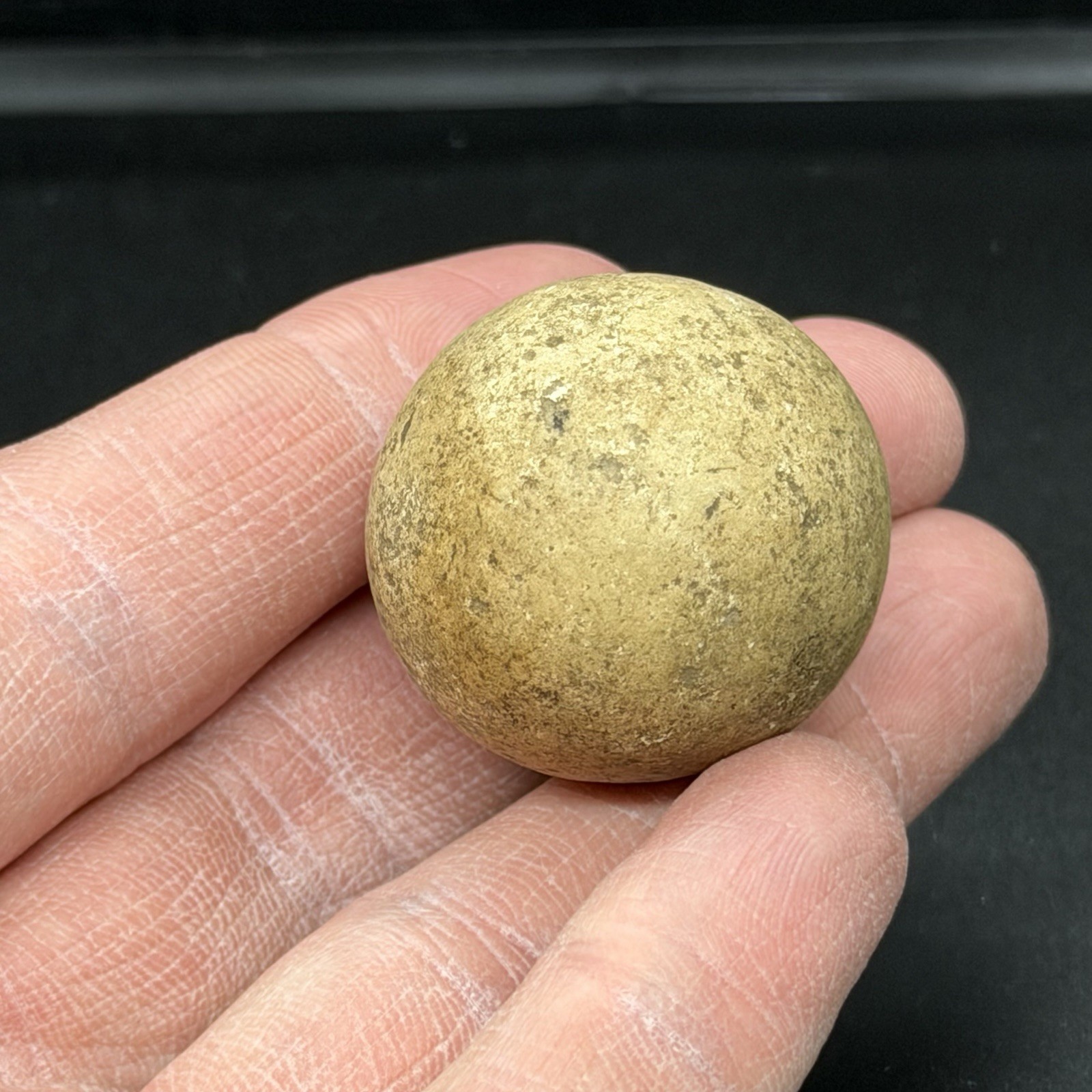 Rustic Clay Boulder Marble 1.25” Vintage Stone Shooter 1.6 oz Collectible