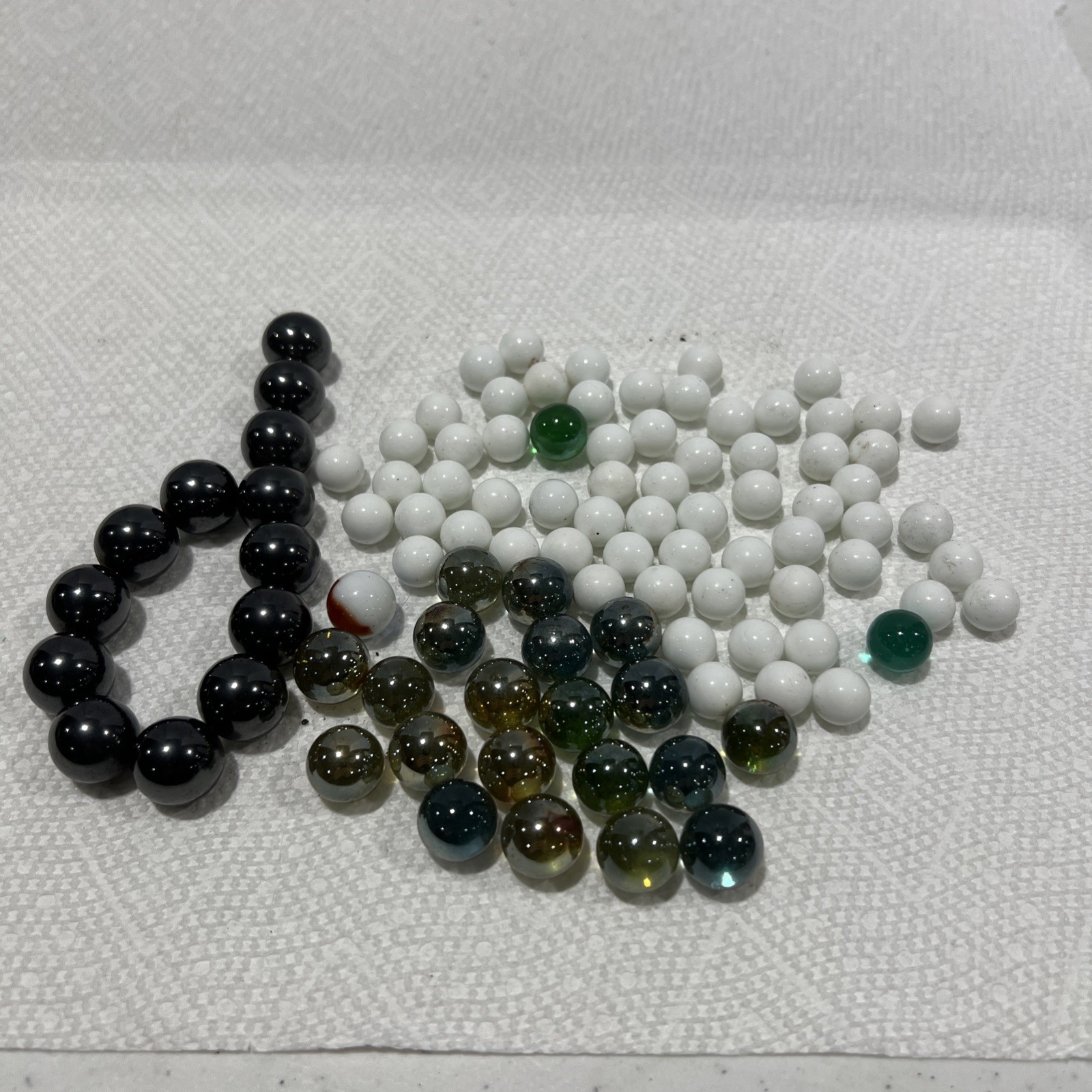 Maybe Marbles ?? Not Sure What These Are. Some Magnetic, Color, White. 100 Pc B2