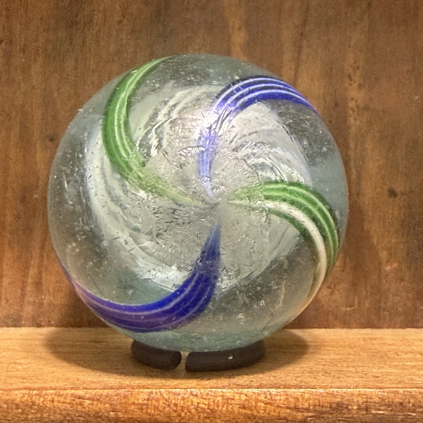 Antique German Handmade Latticinio Swirl Marble 1-5/32” Near Mint(+) | 318