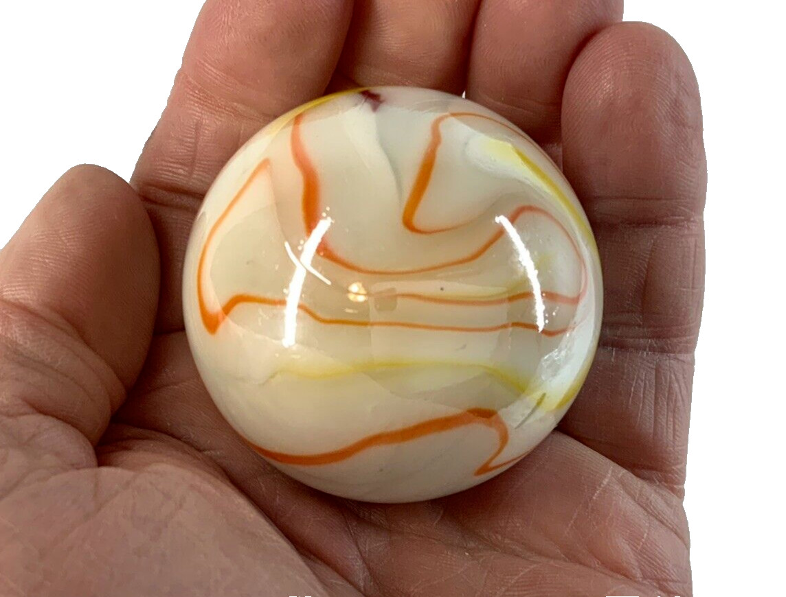 Toe Breaker 50mm (2″) GELATO White Swirl Marbles glass Toebreaker HUGE