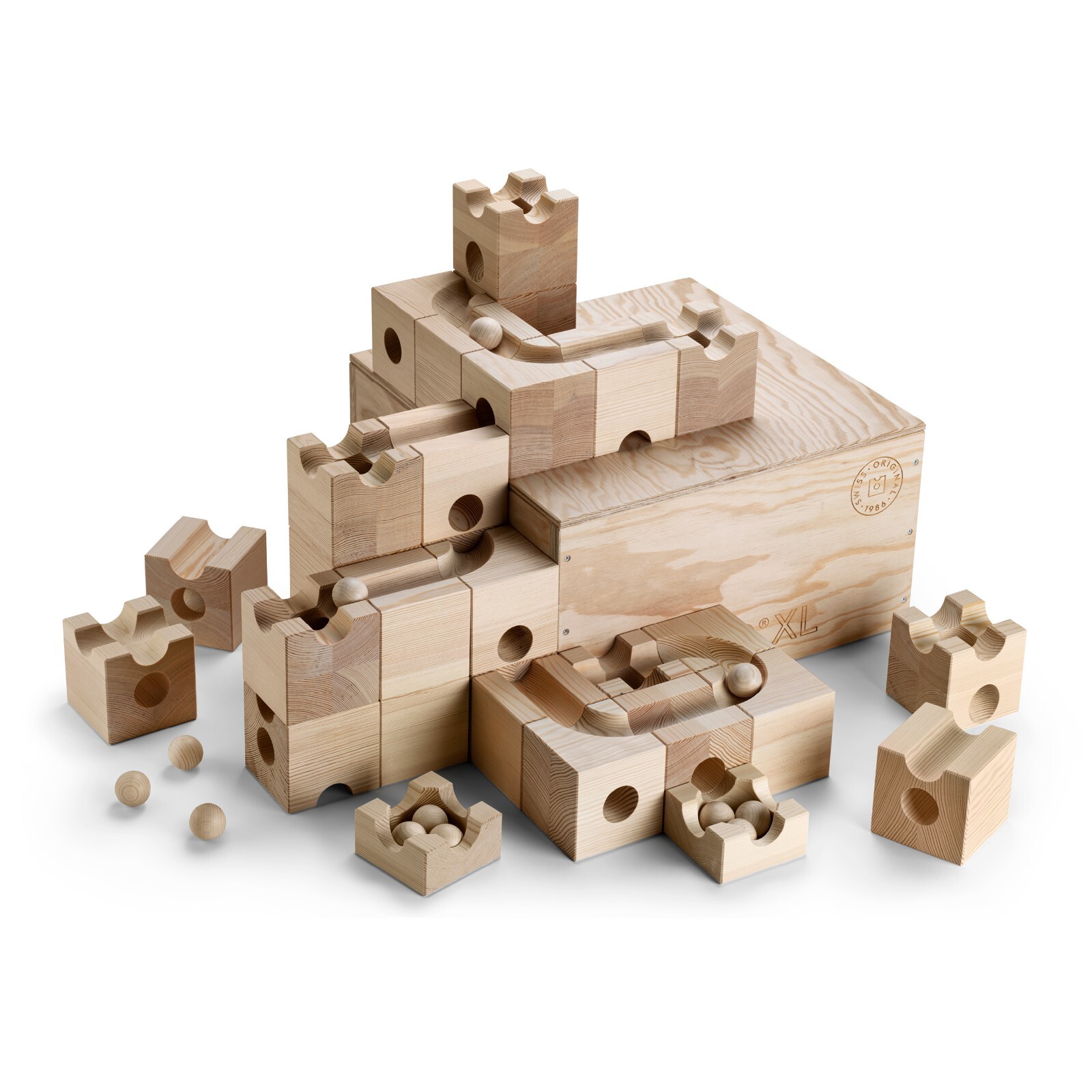 CUBORO XL marbles run system toy game large big building construction wood Swiss
