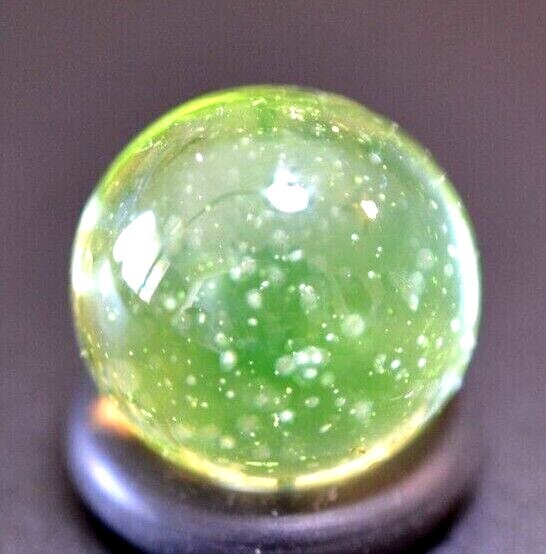 GLASS ART MARBLE/.598″-VASELINE GREEN BLACKLIGHT-COKE BOTTLE TRANSPARENT GREEN +