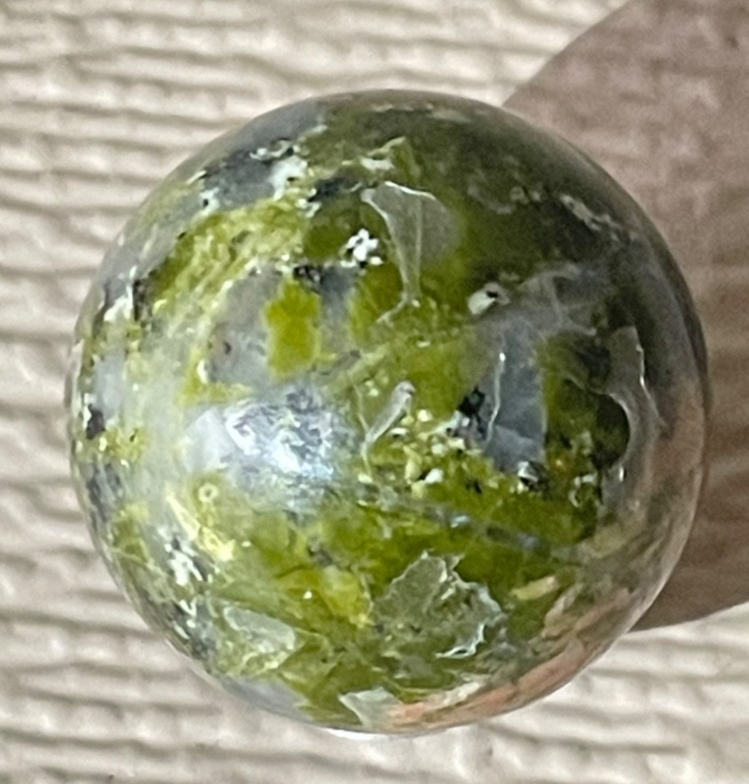 Polished Hand Faceted 30 mm Unakite Crystal Sphere