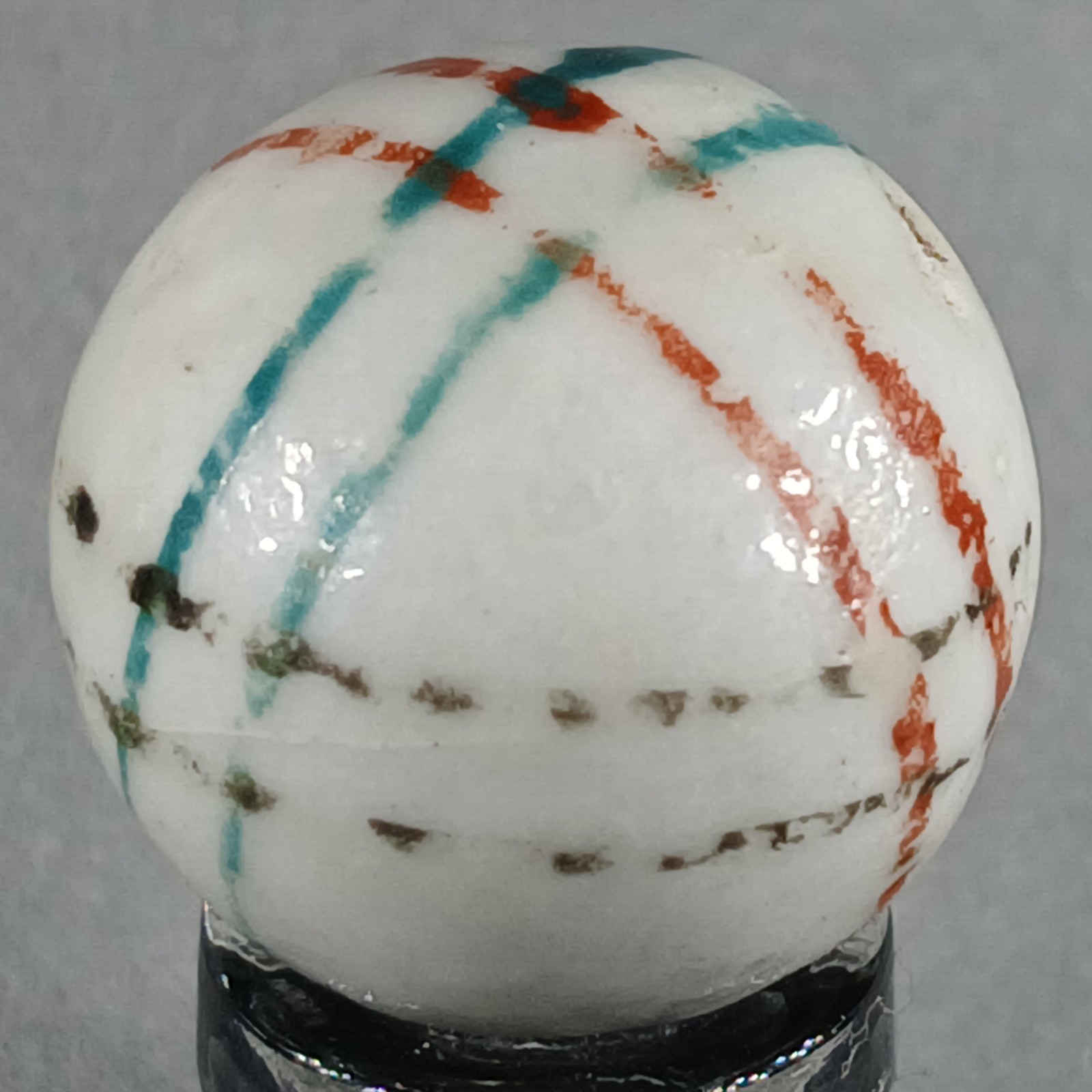 Vintage German Handmade China Glazed Lined Marble .67 Inches NM Condition