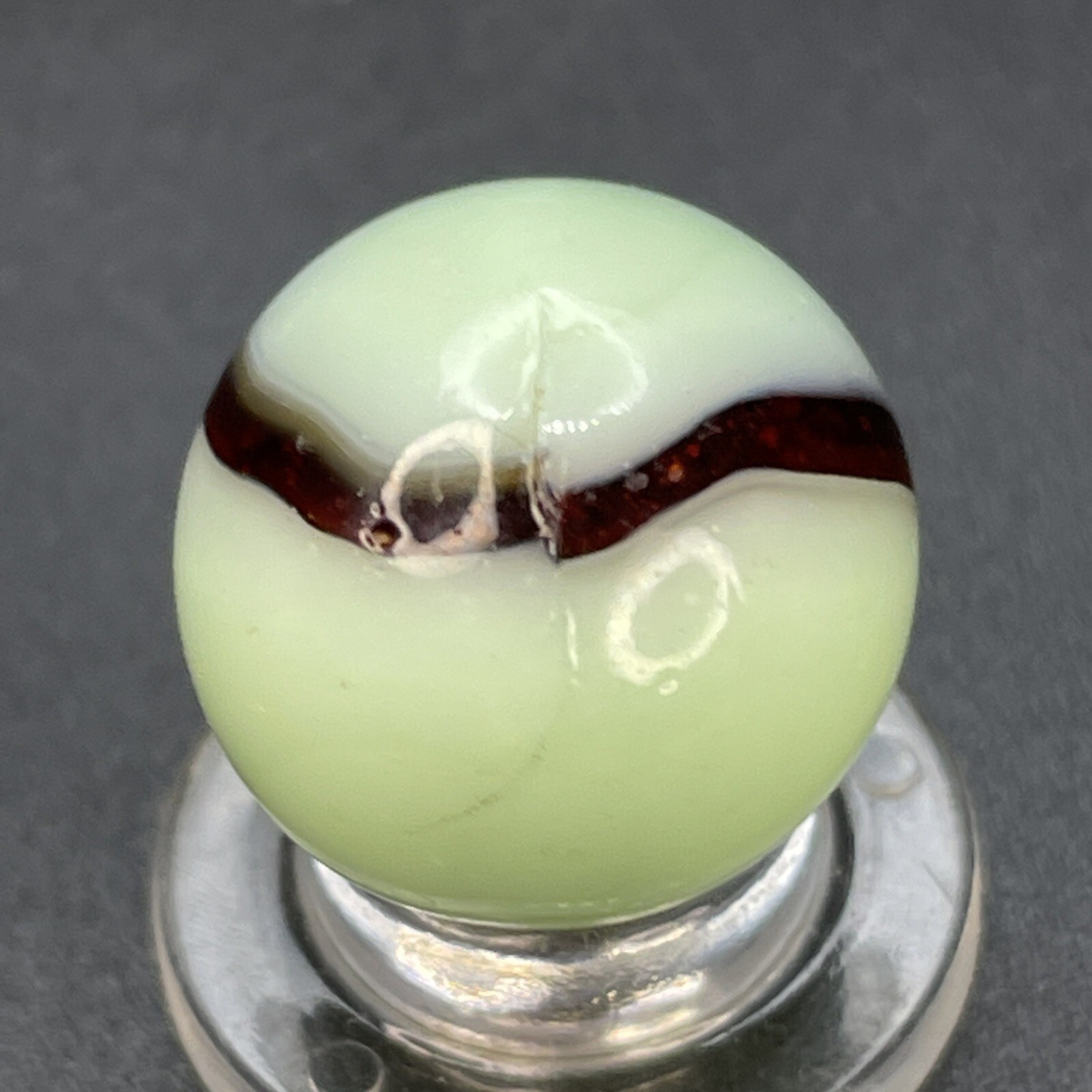 UV Active Blood Red Striped Peltier Or Kokomo Marble Vintage Marbles 0.629”