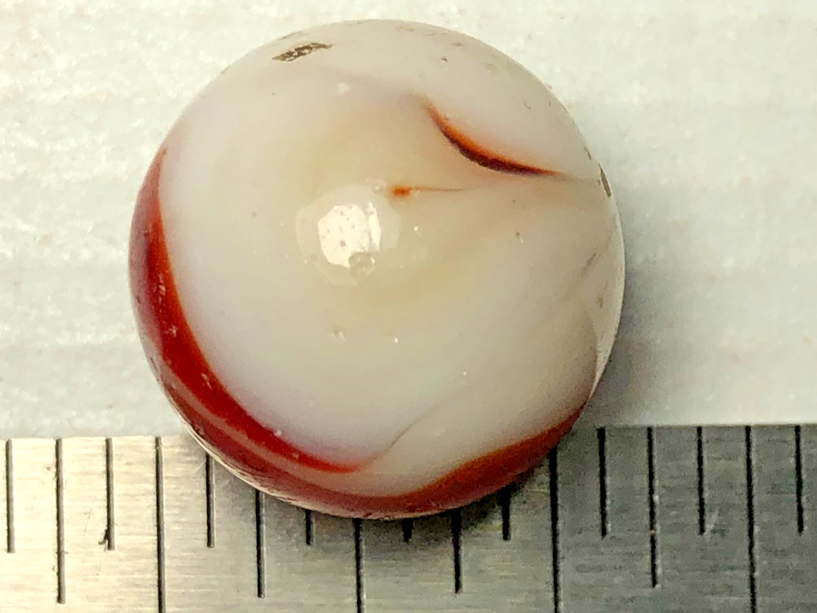 Vintage Akro Agate Peltier Christensen Glass Oxblood Swirl Marbles