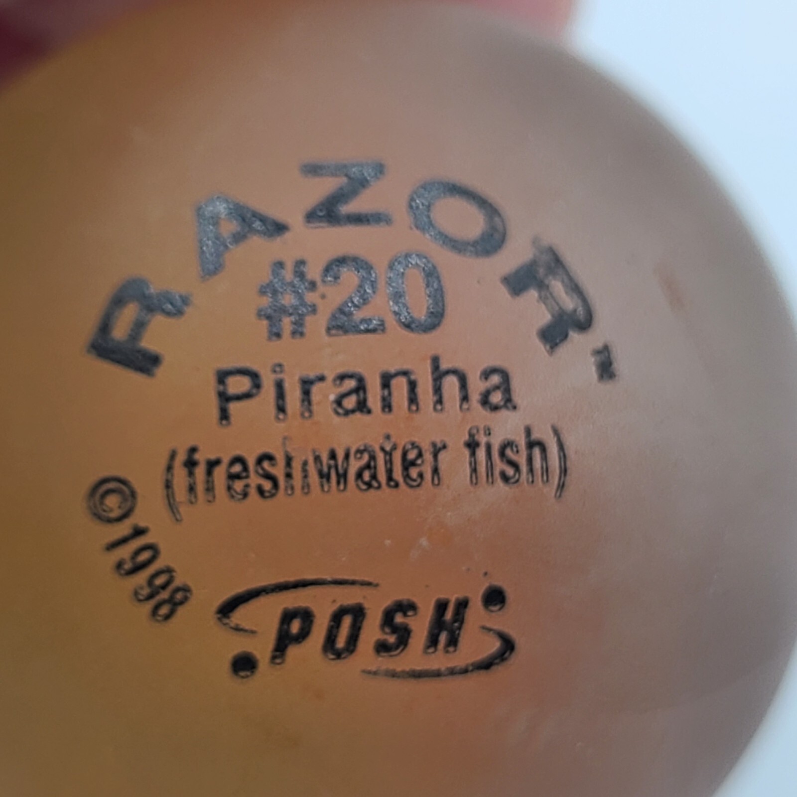 VTG Posh Marbles 1.25″ 1998 Razor Piranha #20 Capone Raccoon #57 Mr Fear #2 TRex