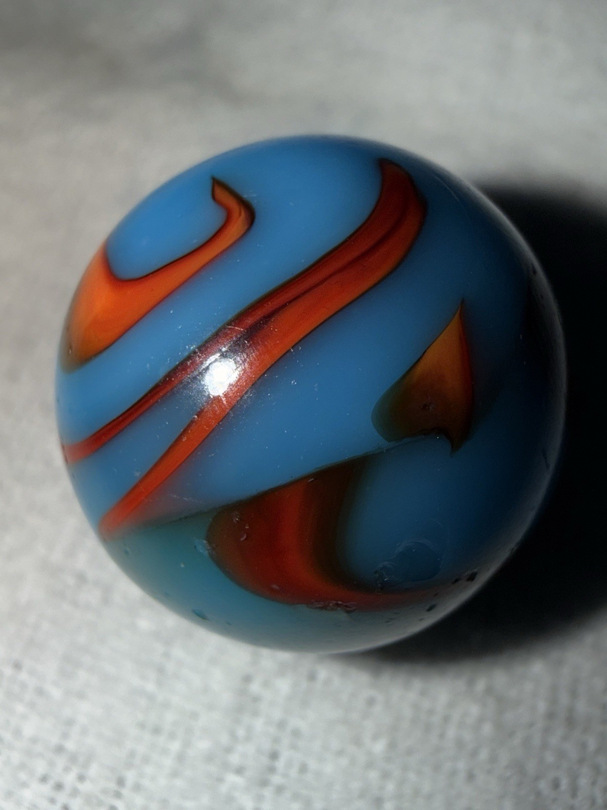🔥NearMint +Vintage Peltier NLR Superboy Marble Shooter .67 National Line Rainbo