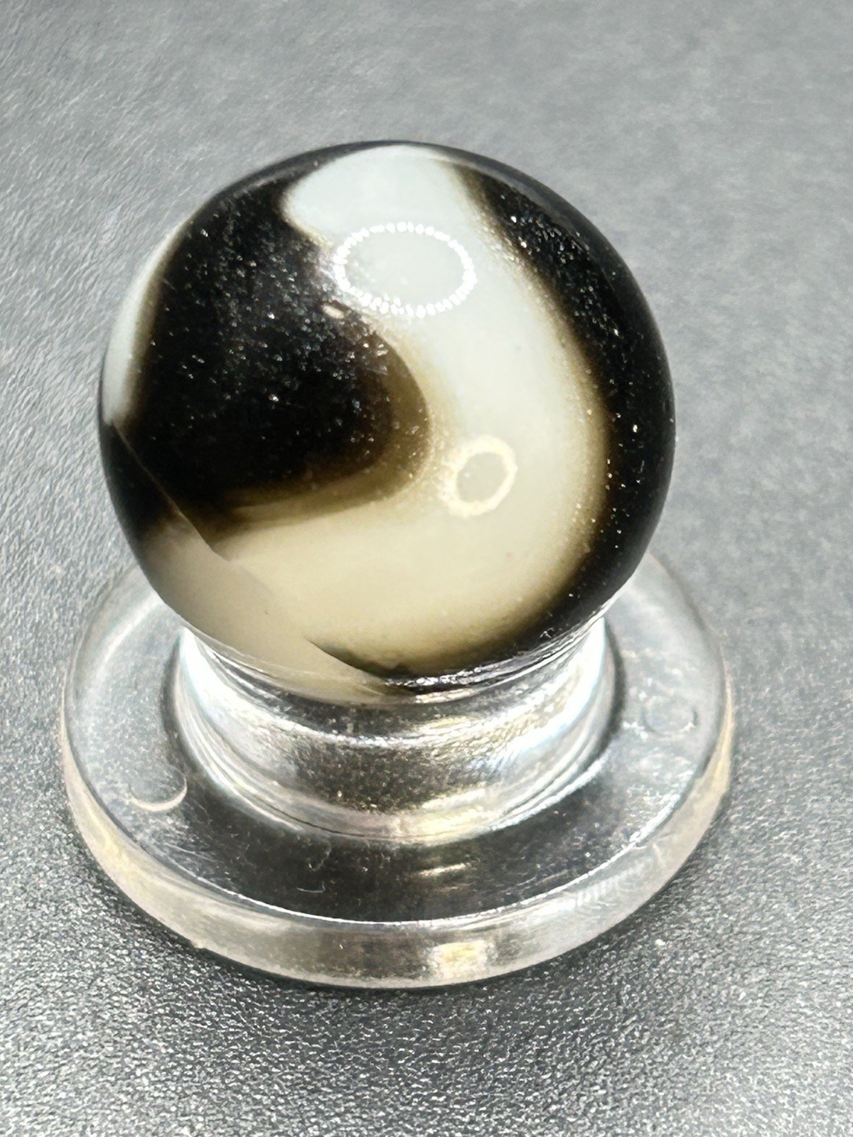 Peltier Zebra Marble w/ Aventurine Vintage Marbles 0.591”