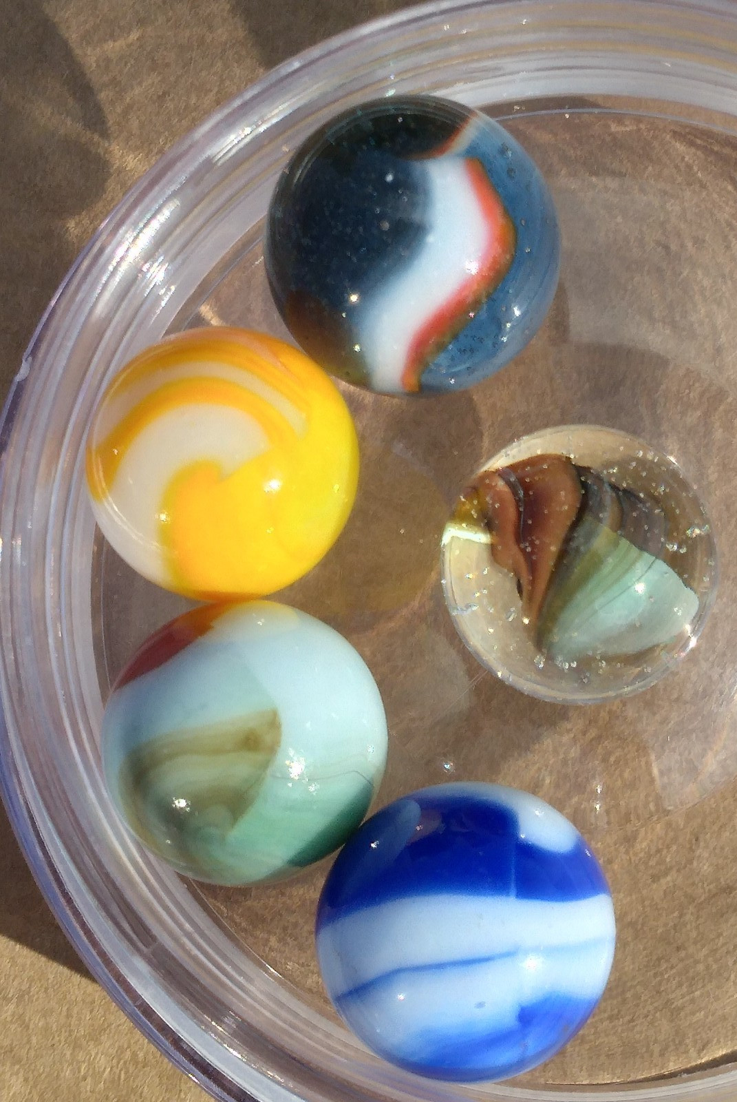 Premium Lot-5 Vintage Marbles-Vitro Peltier Master Akro Marble King Kokomo- c15