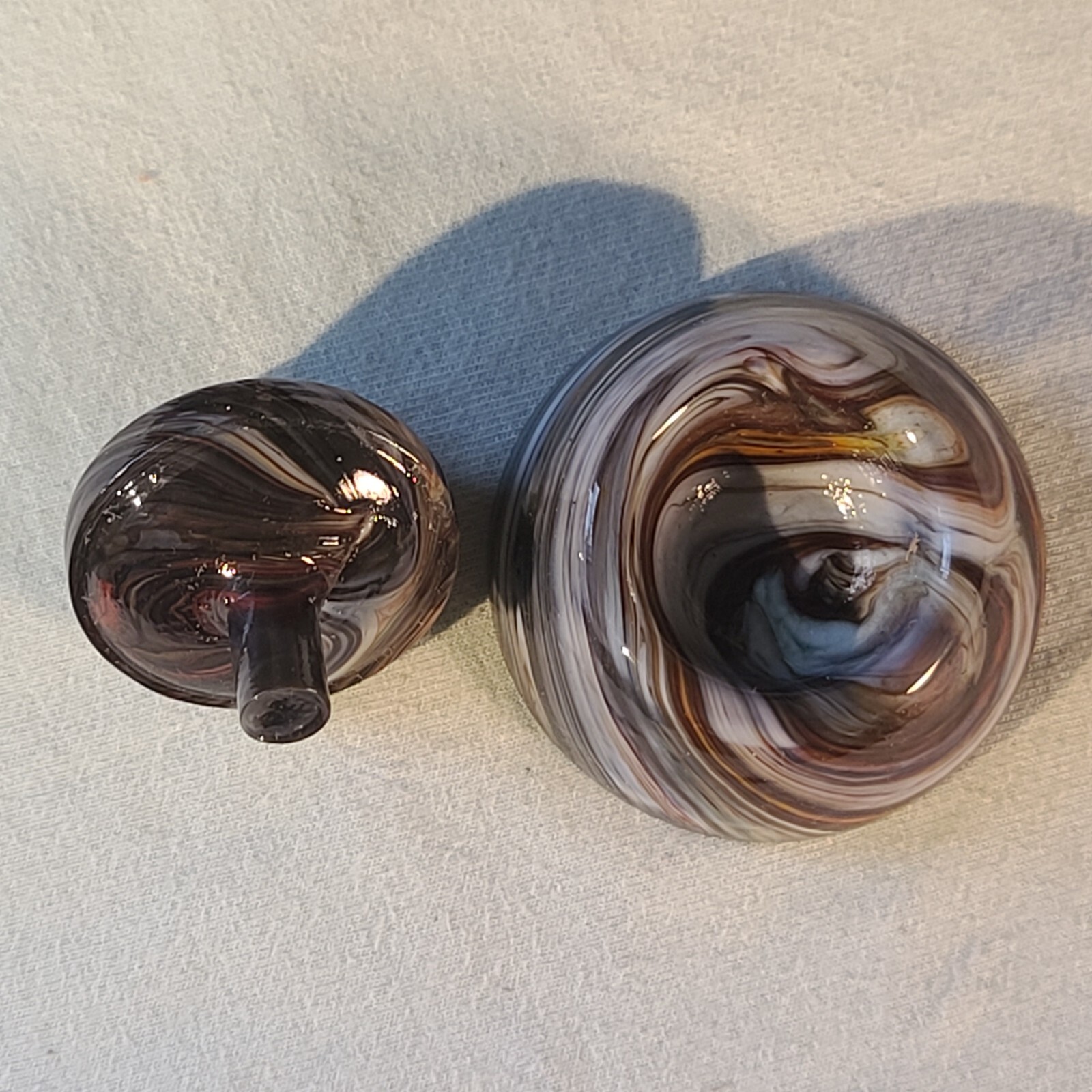 ANDY DAVIS, Glass Art Spinning Top & Base, Rainbow Run (?), #320P