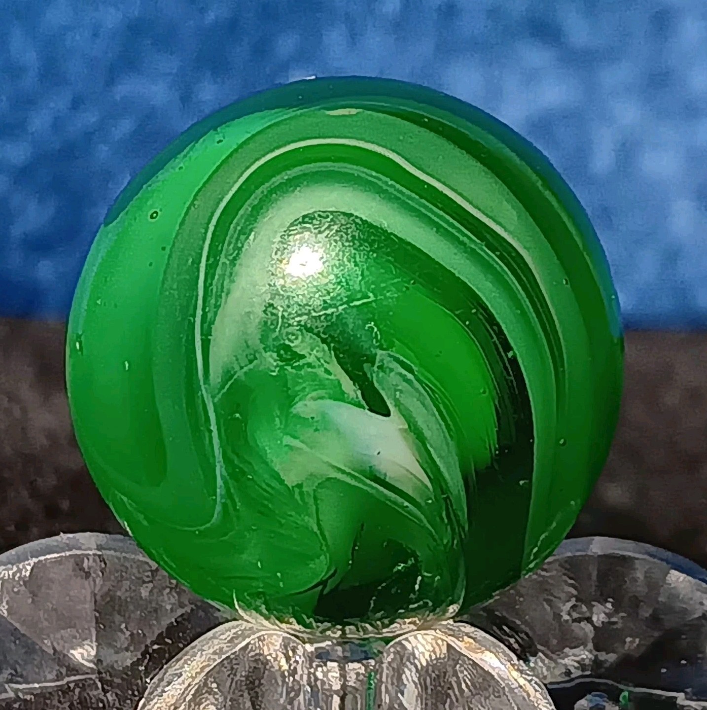 M.F. Christensen & Son Co. Slag Marble. .5/8″ Mint(-) Beautiful Hand Gathered.
