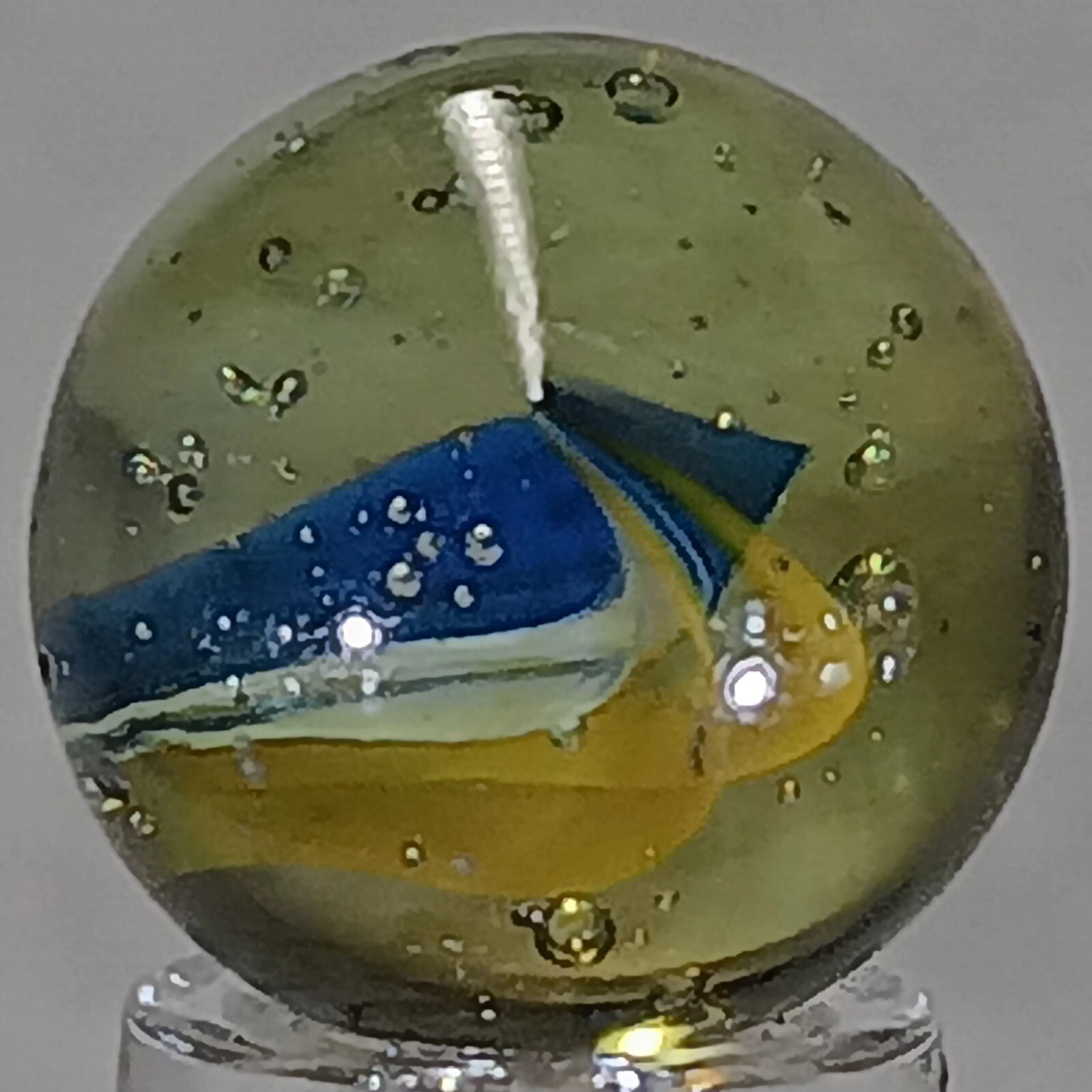Vintage Tri-Color Hybrid Cat’s Eye Marble .62 Inches Near-Mint Condition