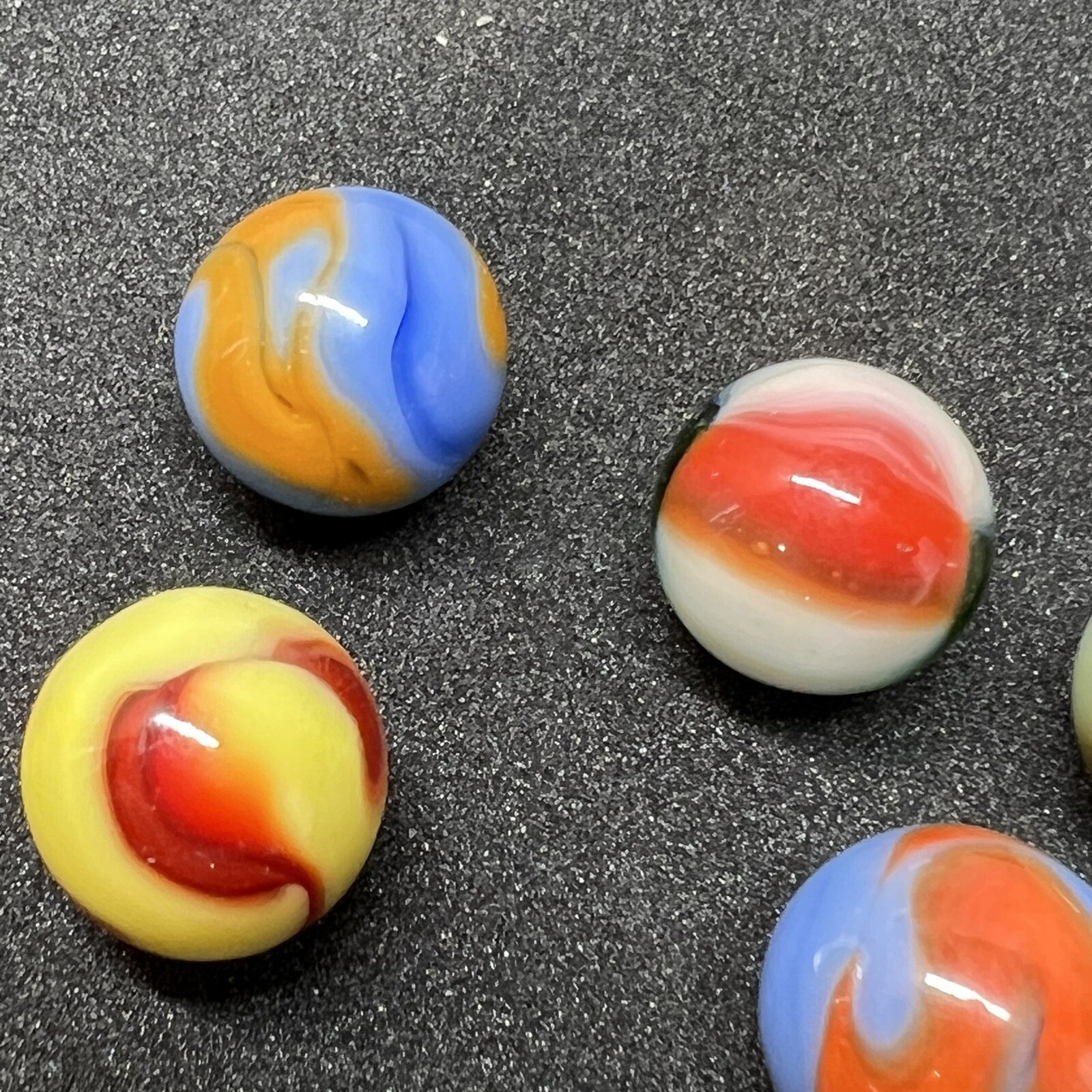 (8 Lot) Old VTG Akro Agate Peltier Glass Swirl Popeye Marble .6 Inches Nice