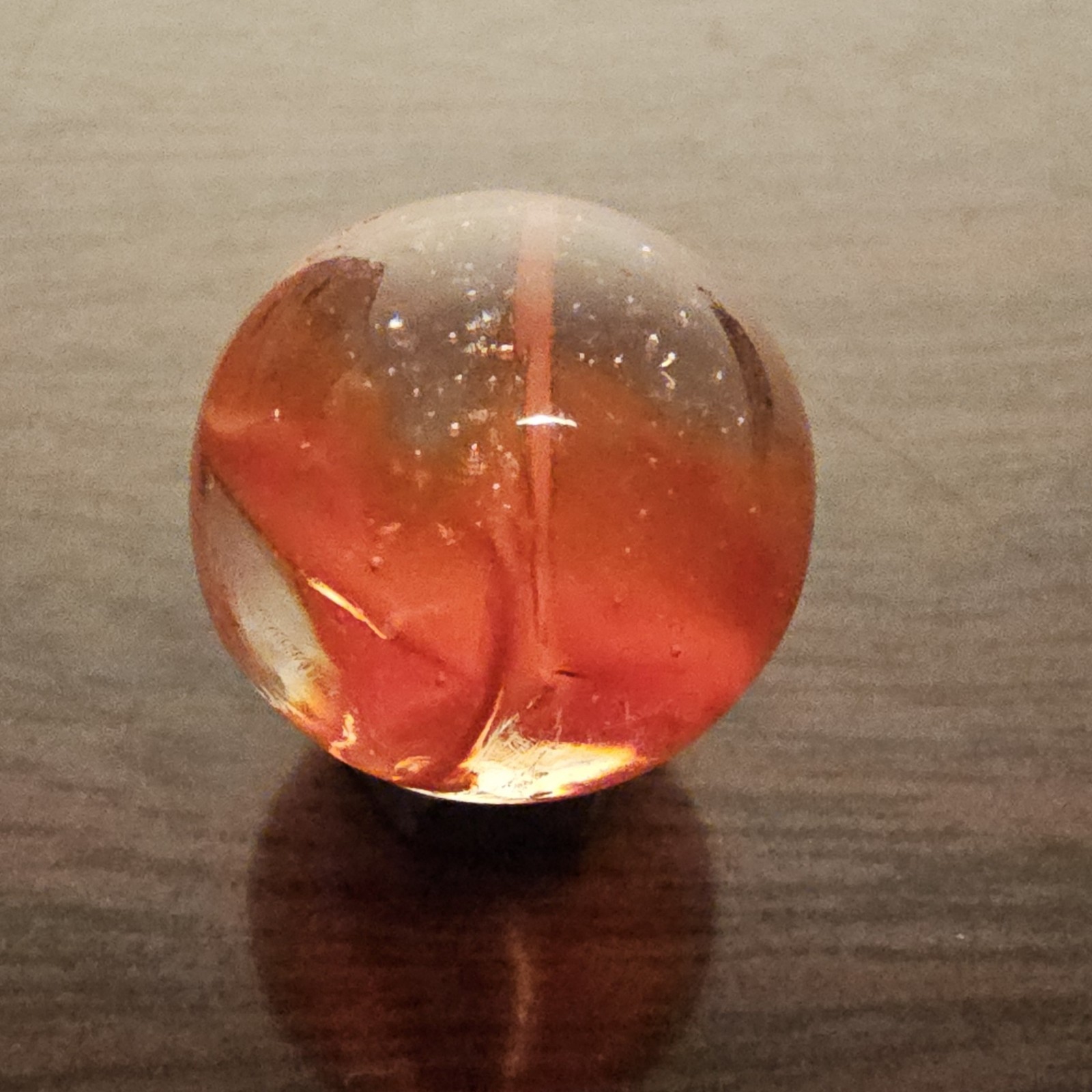 Vintage C.E. Bogard & Sons Orange 4 Lobe Cats Eye. 625 Marble Bubbles