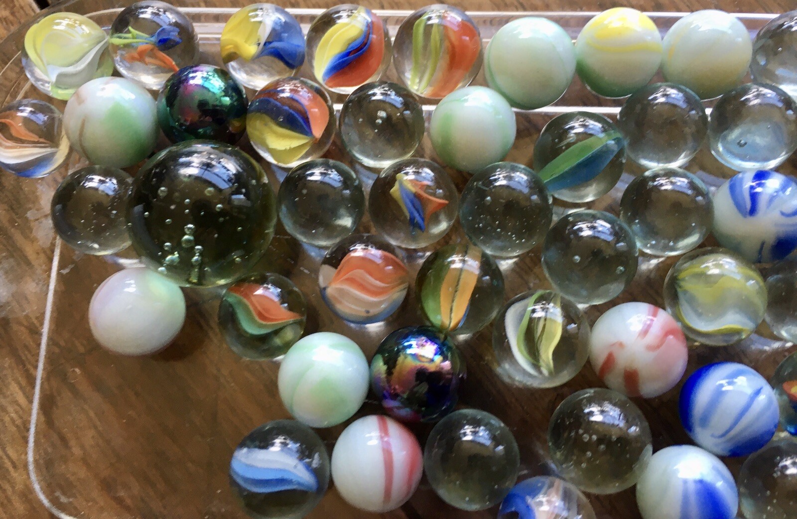 Vintage Marble Lot 52 pieces Peltiers & Good Assortment 1930’s-1940’s w Shooter