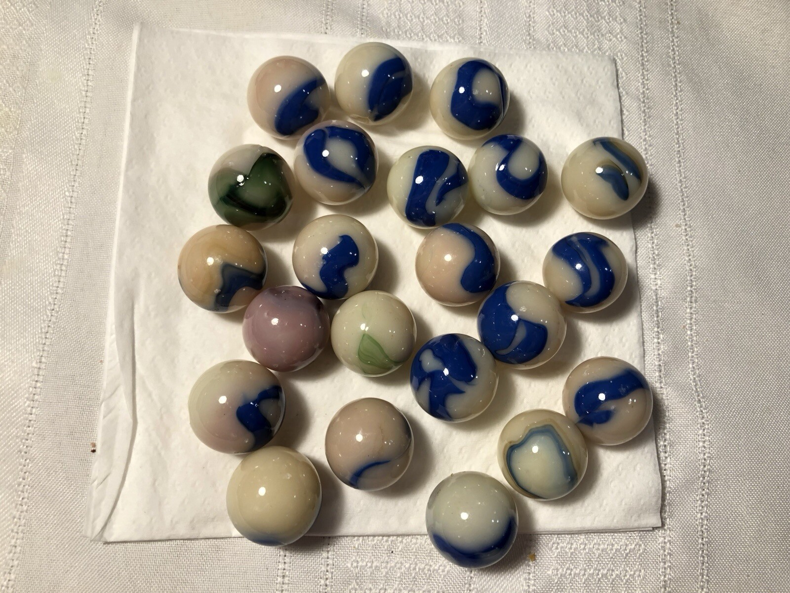 Vintage Vitro marbles Vaseline glass U.V. glass 1 inch shooters RARE