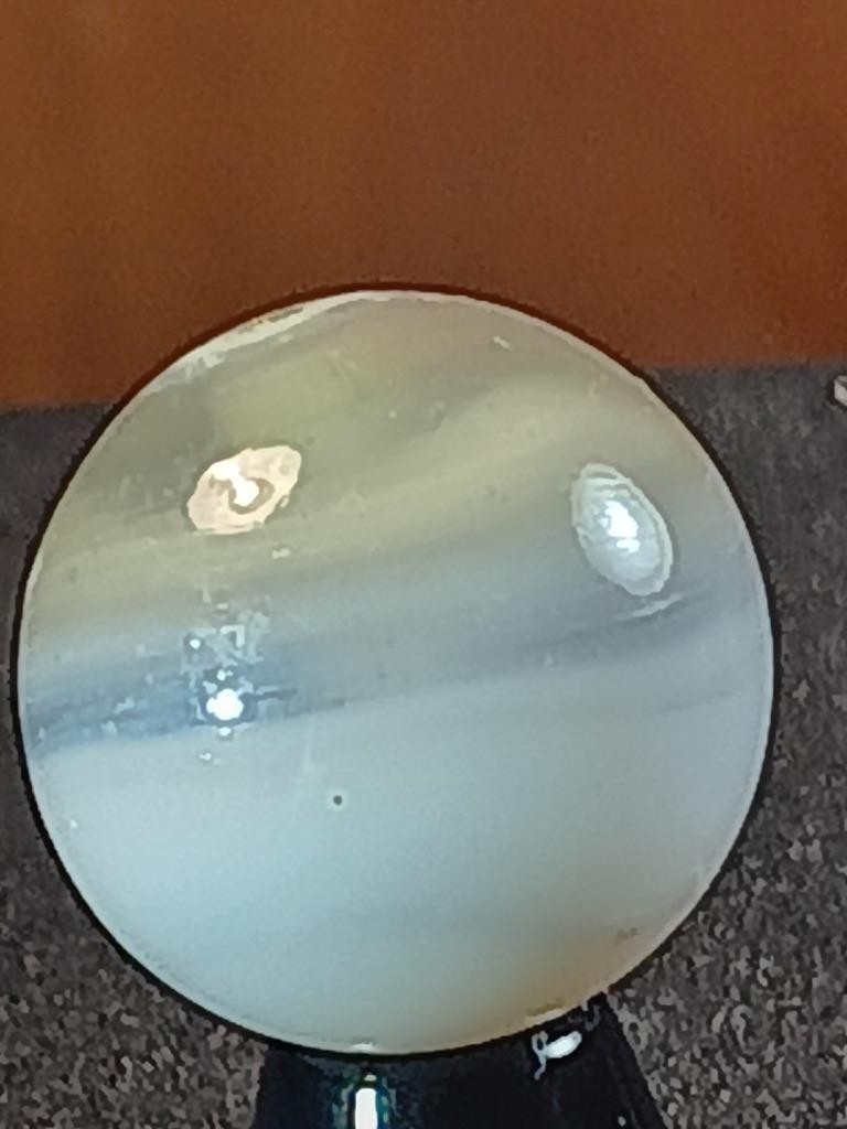 5/8″ Vitro Cherry Red Patch Wispy White on Clear Near Mint Serious Marble B233