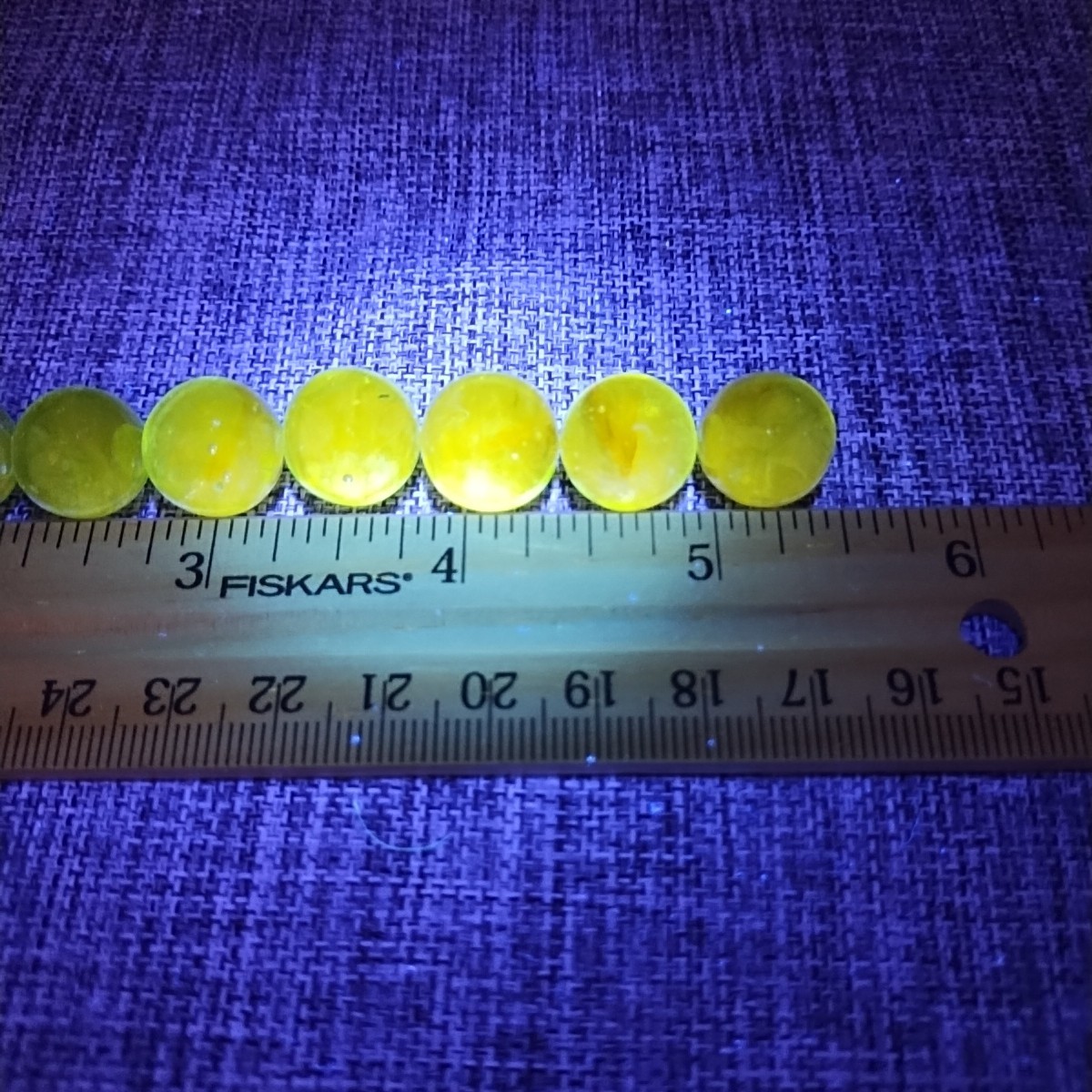 Lot of 10 Light Aqua Green/Blue Uranium Marbles UV Glow Peewees
