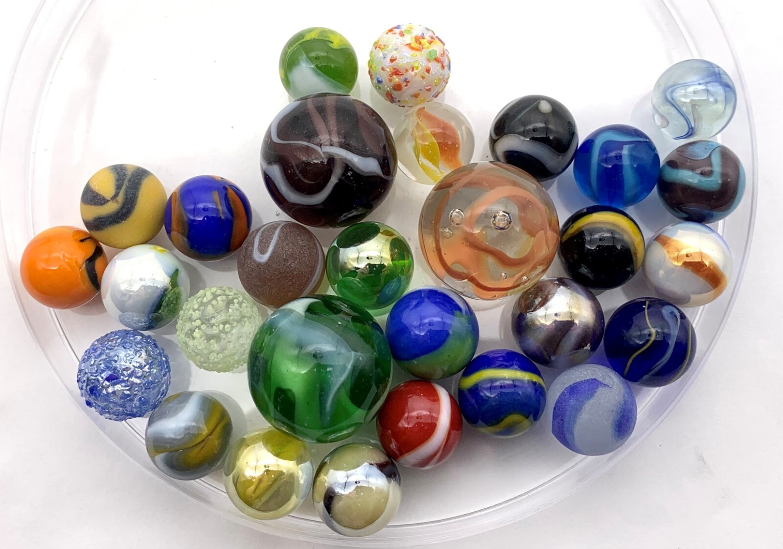 28 Mega Marble Players & Shooters w Pouch as Pictured Vacor Value! Retired #4