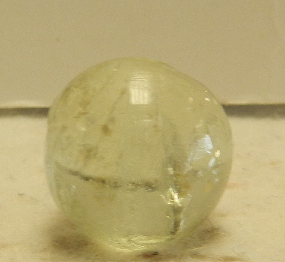 #17798m Vintage German Handmade Clear Glass Mica Marble .70 Inches