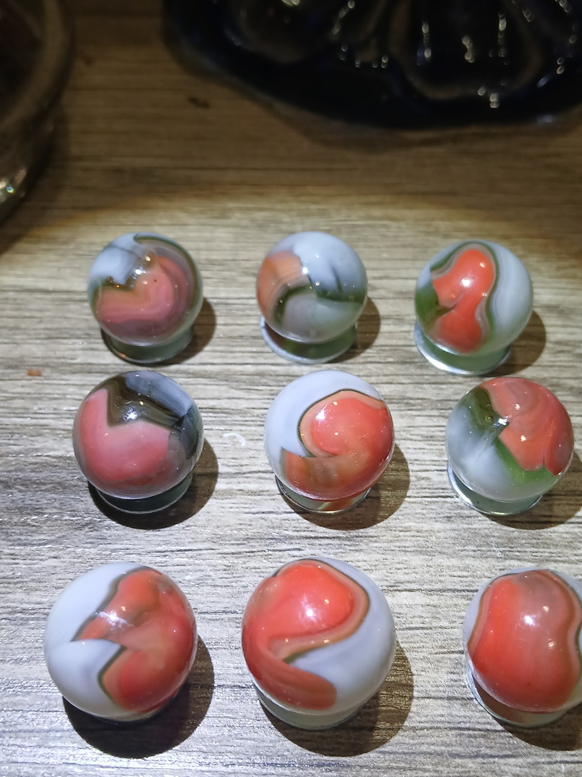 Vintage Vitro Agate Tri-lite Elite Exotic “Fancy Conqueror” Lot Of 17