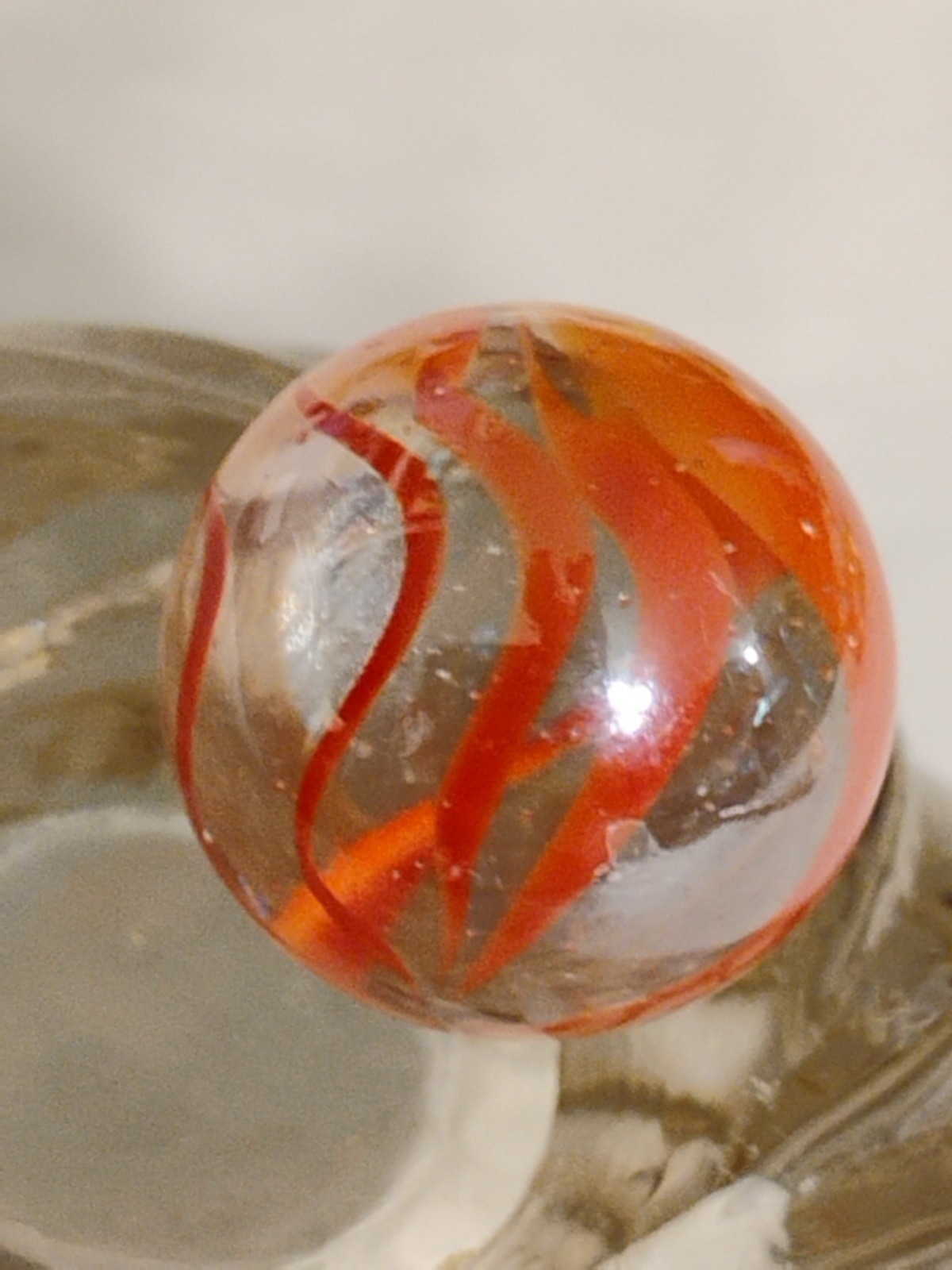 Vintage Peltier Marble King Japanese Caged Cat’s Eye Shooter Player Pair Marble?