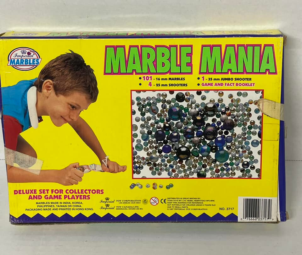 1997 Marble Mania By Imperial Toy Corporation- Boxed Set of 106 Marbles VINTAGE