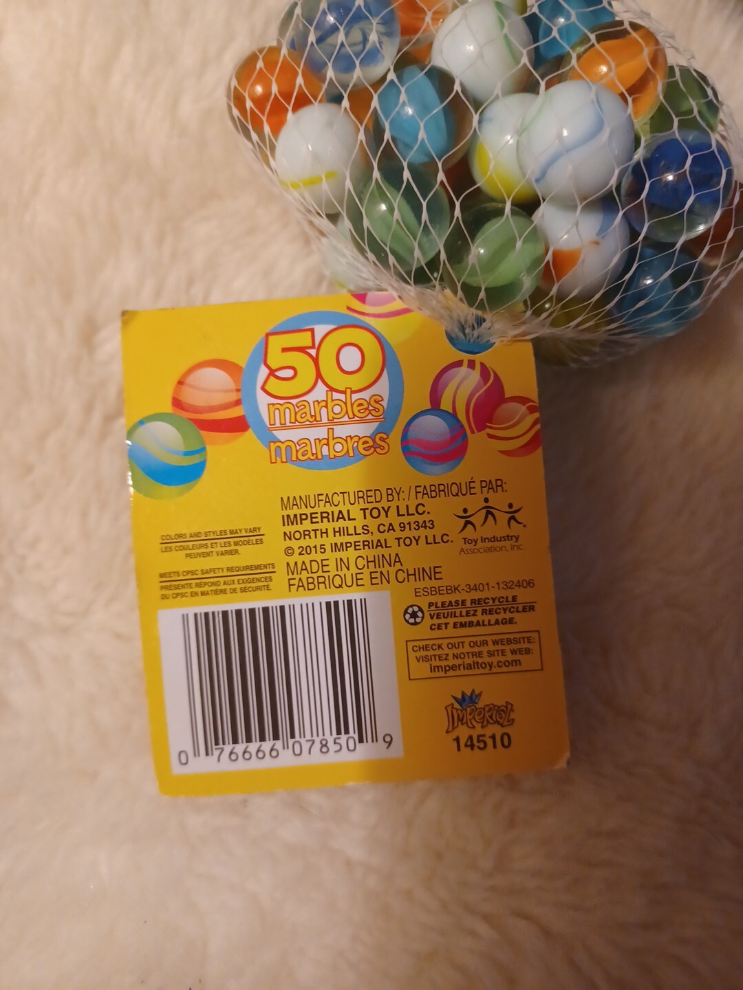 Ages 5+ Toy Marbles 50 Pack by IMPERIAL TOY NEW includes One Shooter
