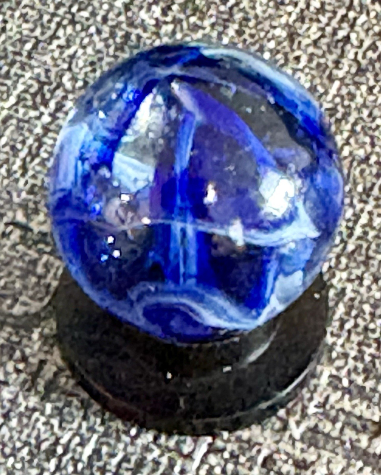 Veiligglas Wirepull Blue White Transparent Marble .63”