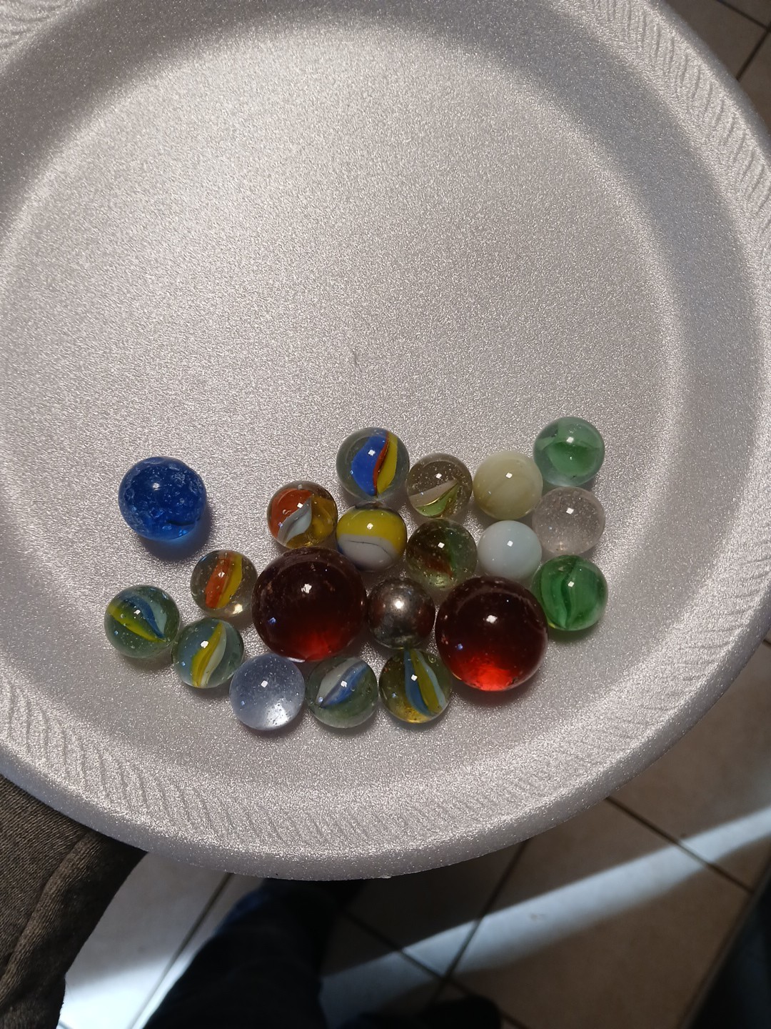 Lot Of 20 Vintage Marbles Found In An Old Stoneware Crock