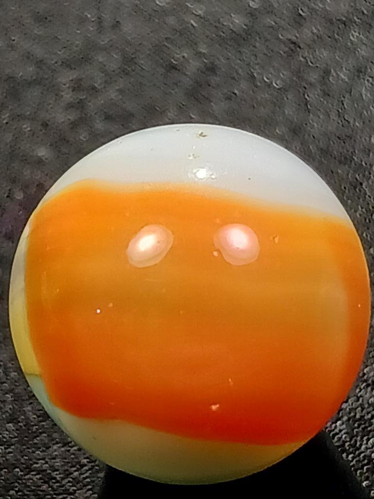 Vitro Agate .55″ Robins Egg Lemon Yellow Orange Tiger Eye NM Serious Marble A236