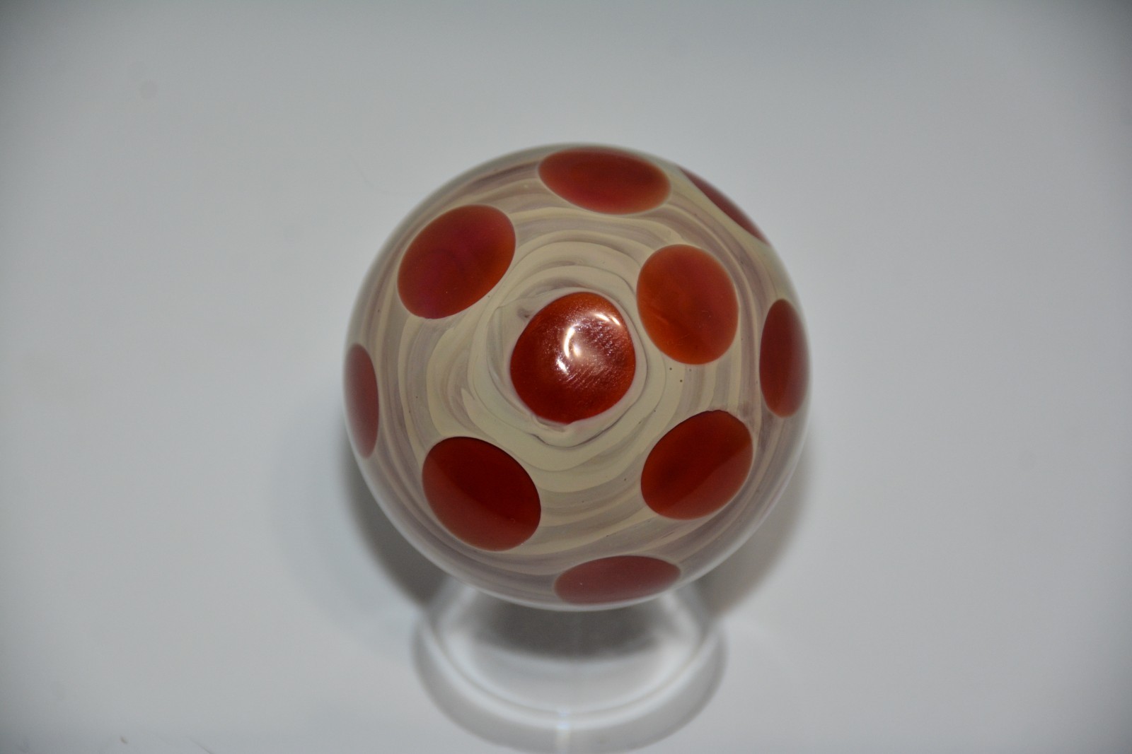 Contemporary art glass handmade borosilicate marble 1.814 inches tall