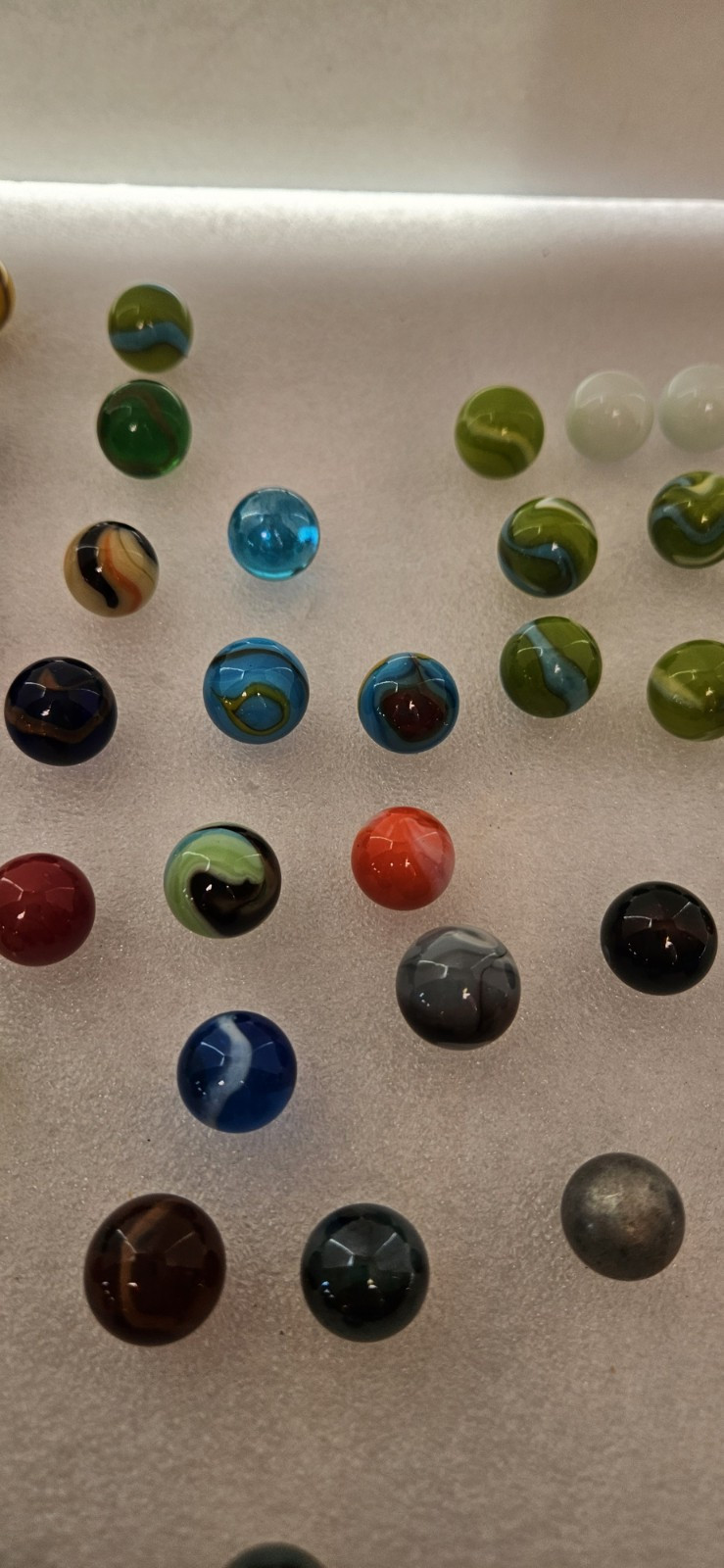 Vtg Lot Of 63 MARBLES., 3/4″ ACRO AGATE, Swirl, Clear, Too, Unique Colors