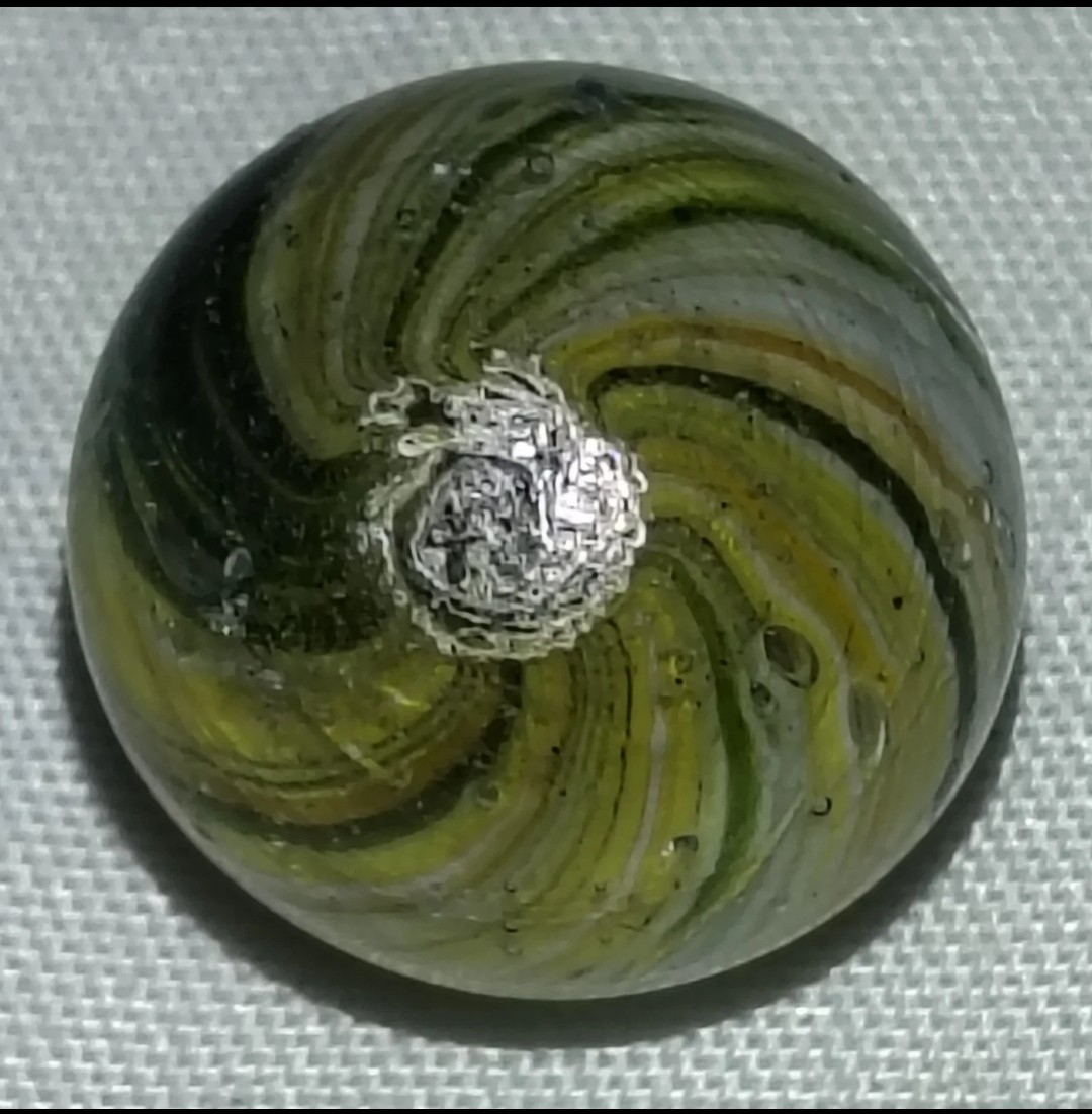 Antique German Handmade Onionskin Swirl Glass End Of Day Marble Swirl