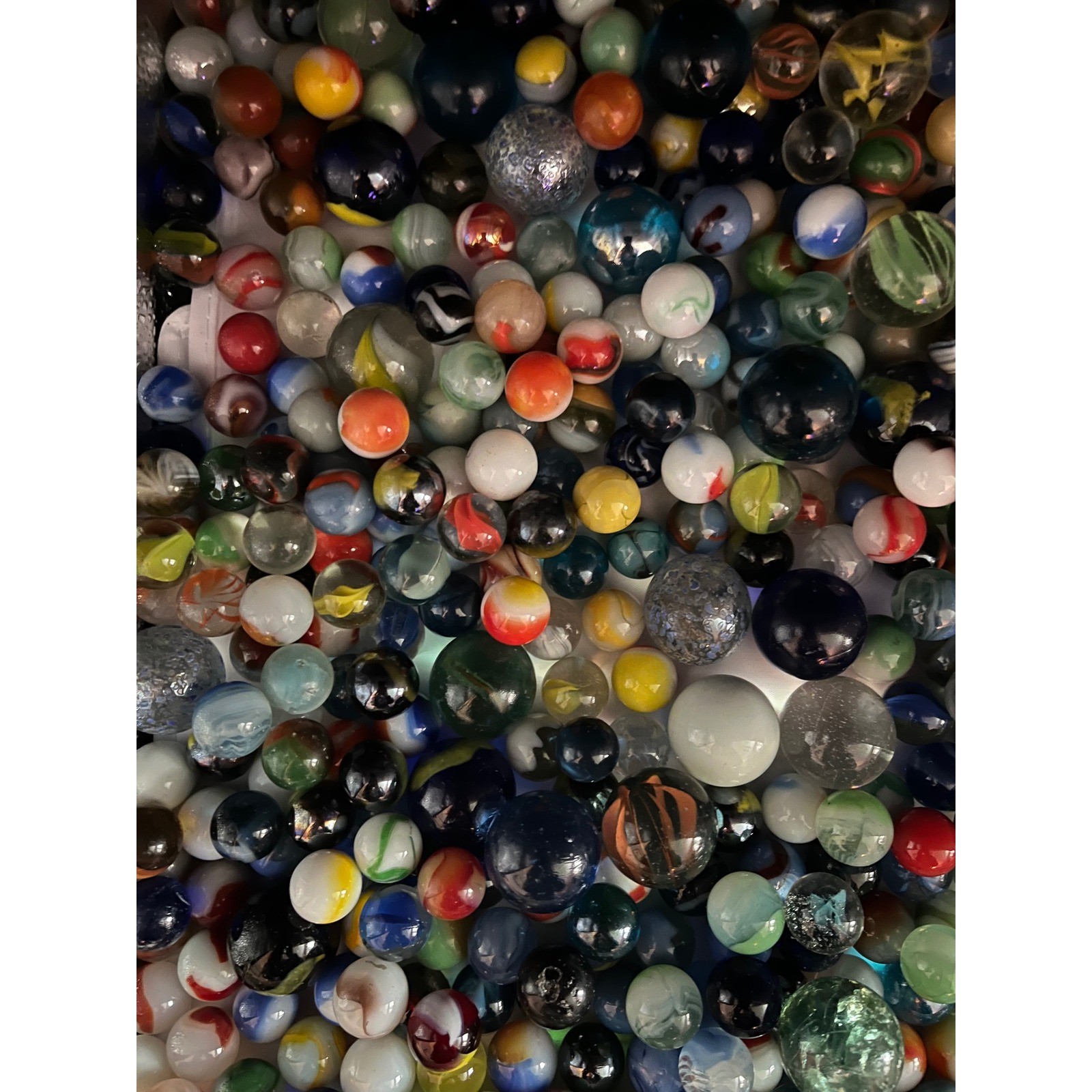 VTG Mystery Marbles Lot Glass Collection Various Styles 1 shooter and 30 smalls
