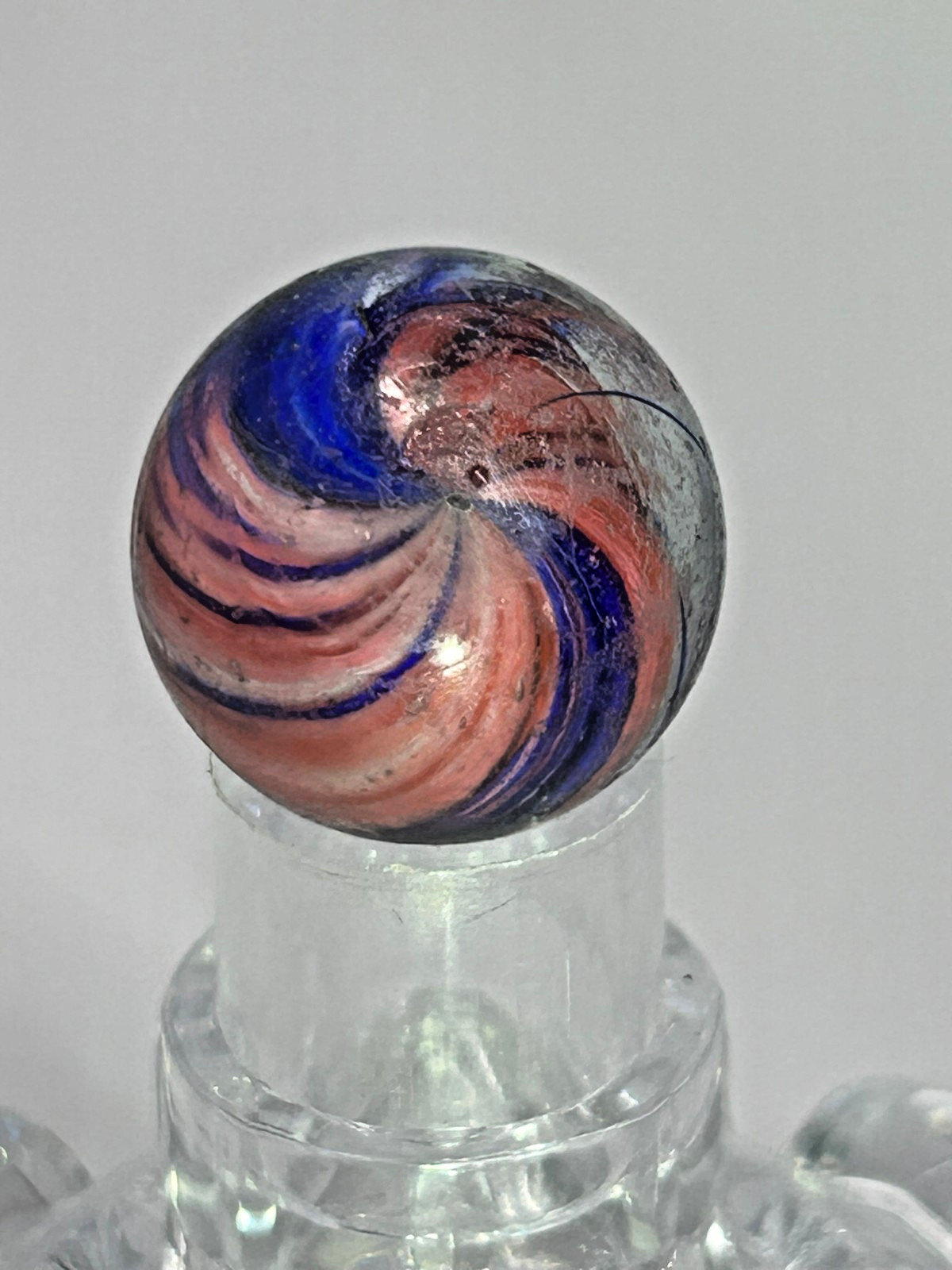Antique German Handmade Onionskin Shrunken Marble 3/4″ Mint- O27