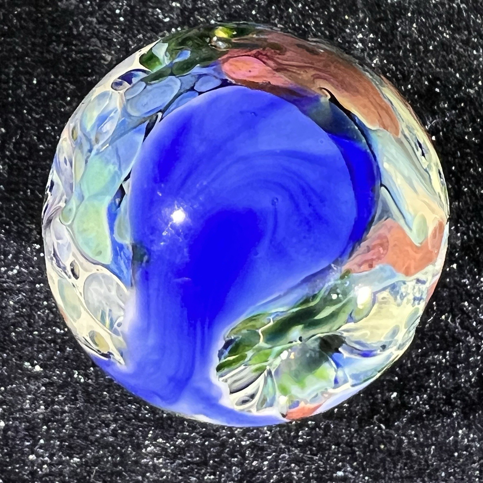 1 1/4”+ Mad Man Marbles Lush Asteroid ☄️ Hit Planet Signed MMM 7/25