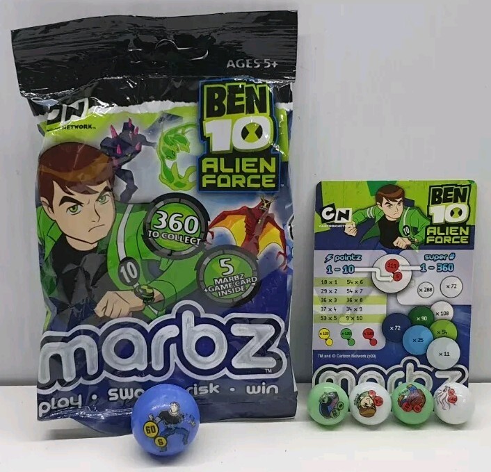 Ben 10 Alien Force Marbz Marble Pack Card Kevin 2009 Used Blind Bag